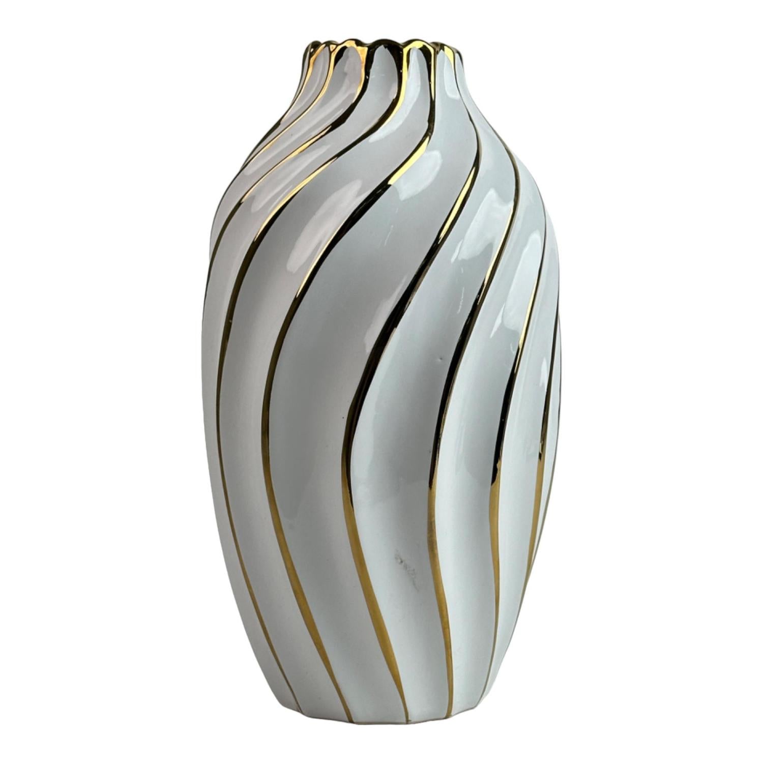 Jarron  17X17X30.5 Ceramico Blanco F243