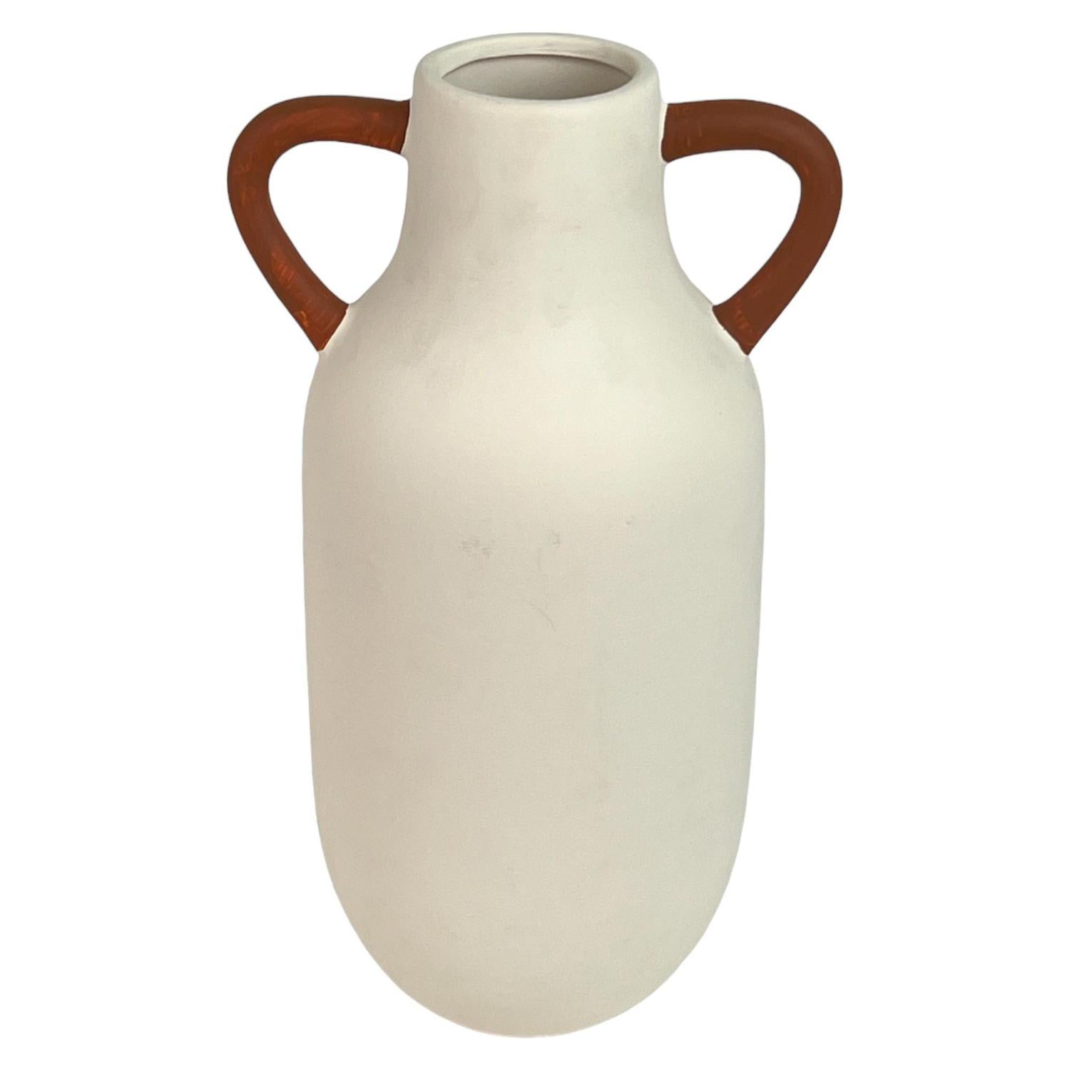 Jarron 19.5X15X32.5 Blanc Oreja Café F243