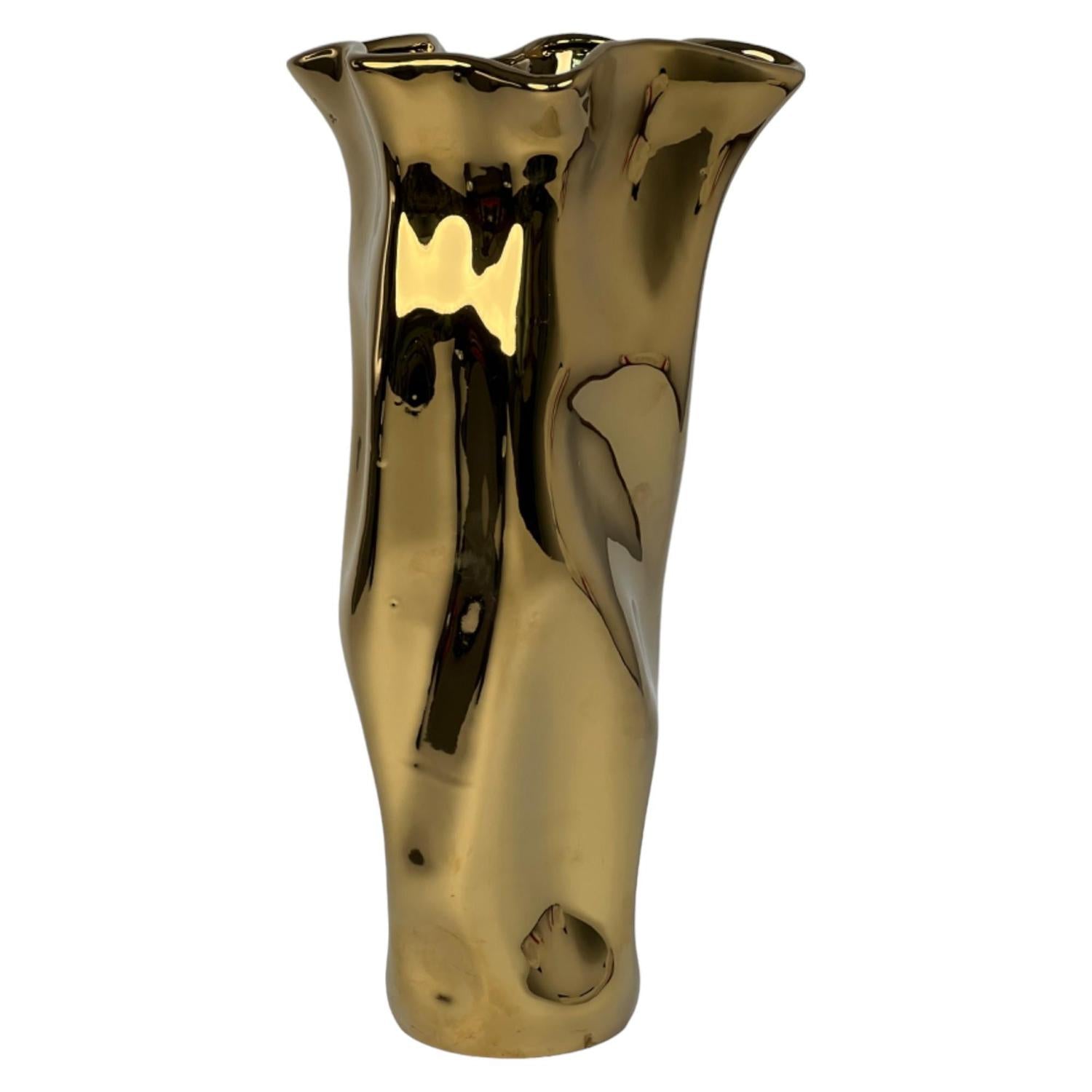 Jarron  22X19X43.50 Vintage Dorado F243
