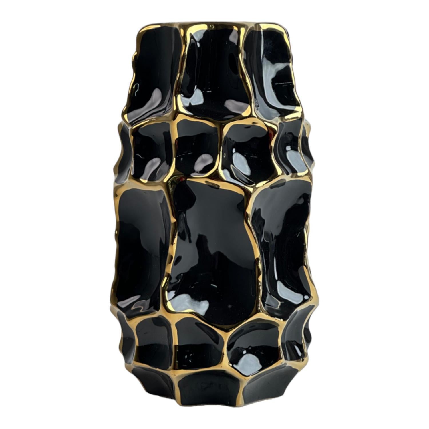 Jarron 14.5X14.5X25 Negro Brillant F243