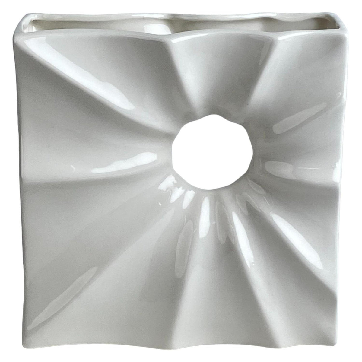 Jarron 18X6.50X18.5 Blanco Orificio F243