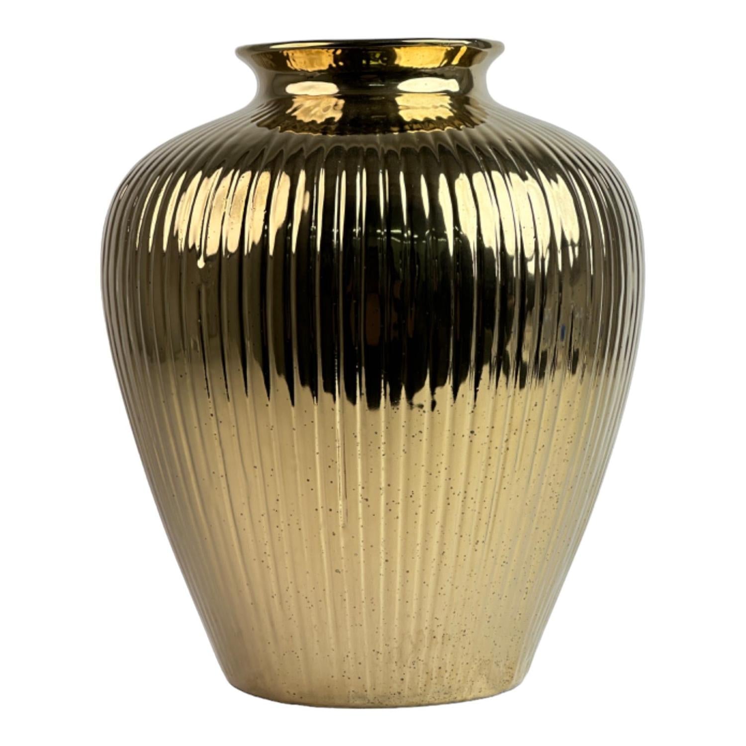 Jarron 30.5X30.5X36 Dorado Vintage F243