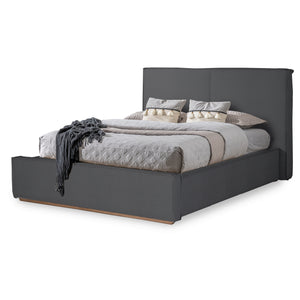 Cama Queen Tanner Microfibra Gris