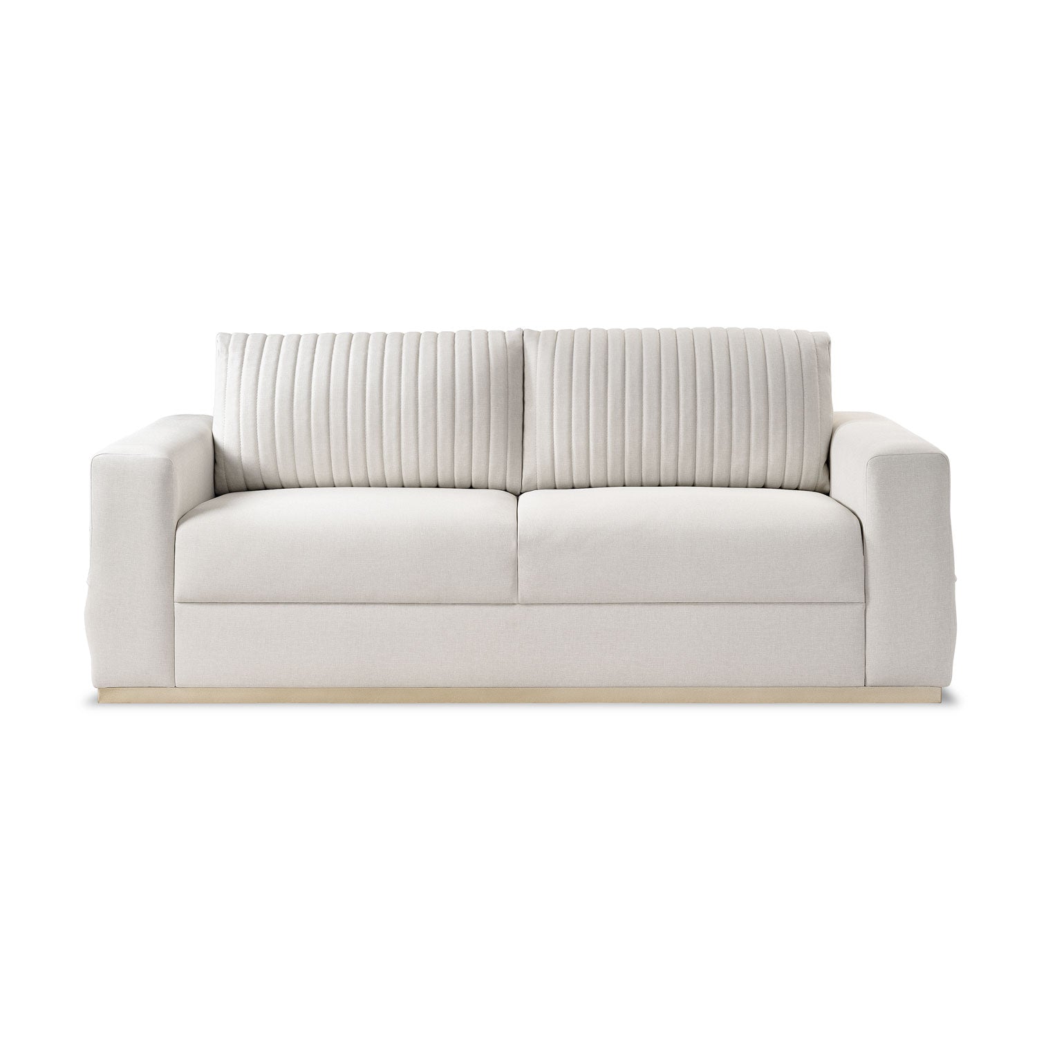 Sofá 2 Puestos Napoli Eurolino Blanco Puro, Champaña