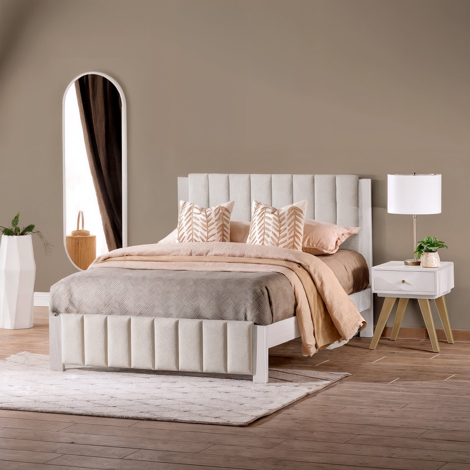 Cama 1.00 Nepal Eurolino Blanco Puro, Off White
