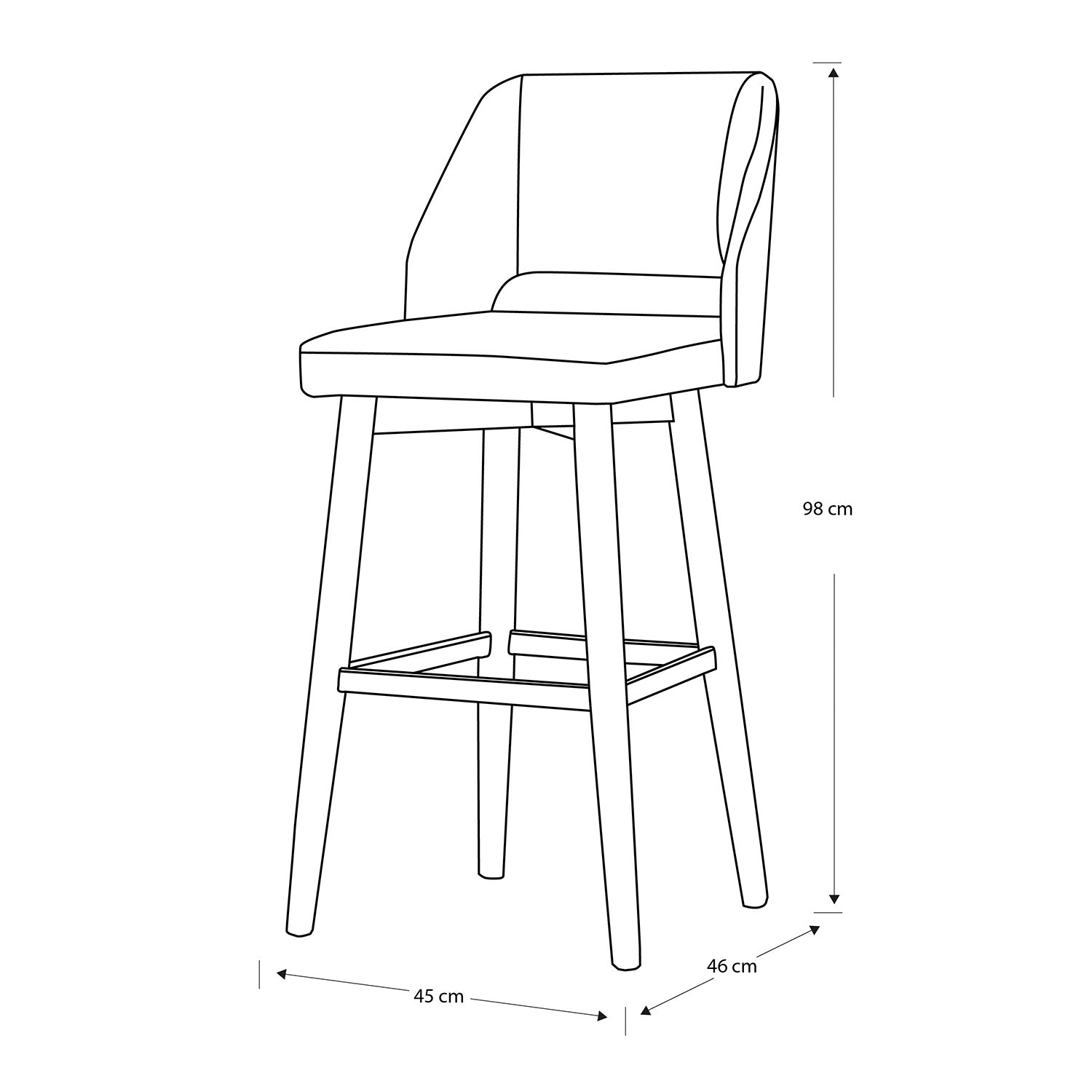 Silla para Barra Camille Eurolino Hyggen Verde, Natural