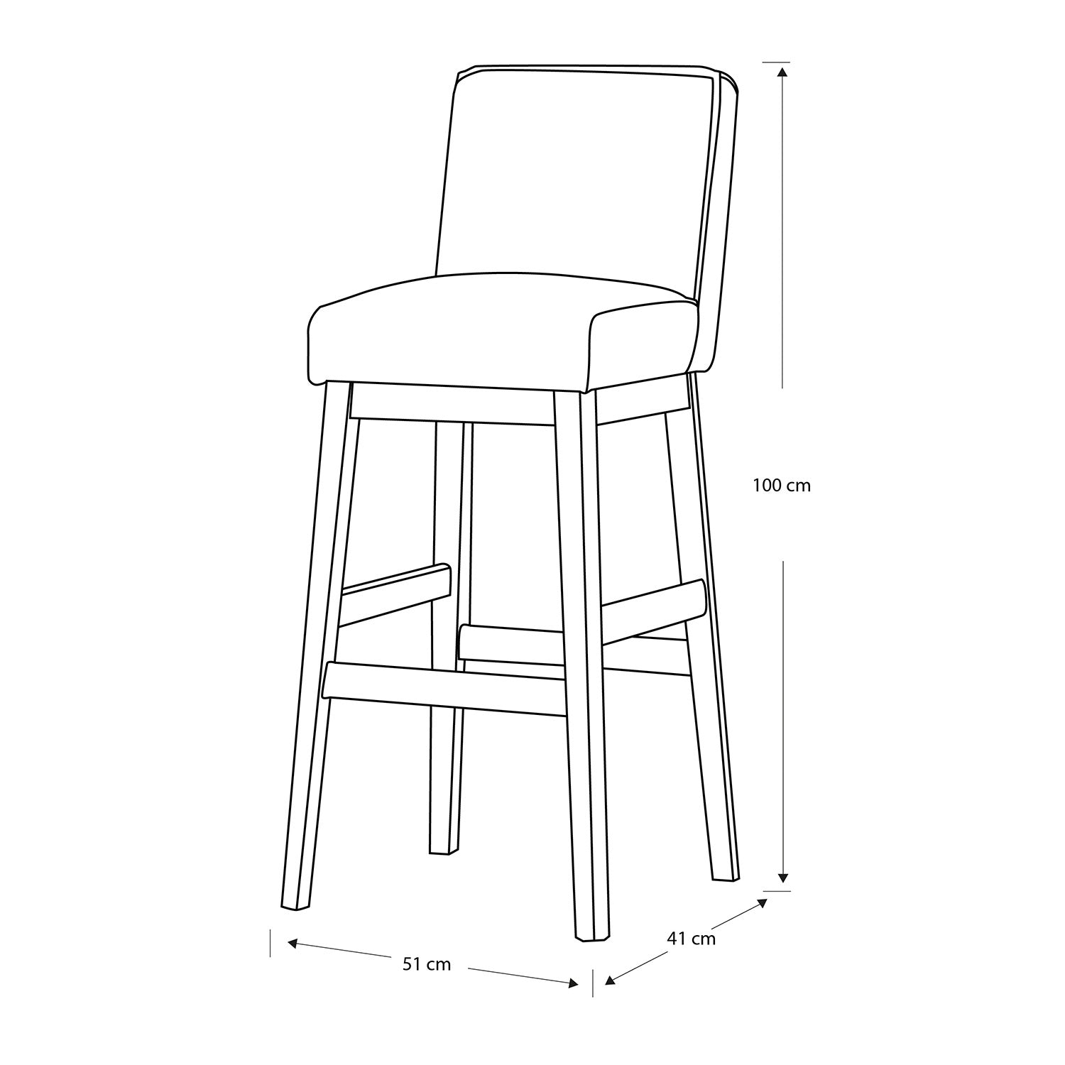 Silla Para Barra Gael Lino Icono Plata, Natural