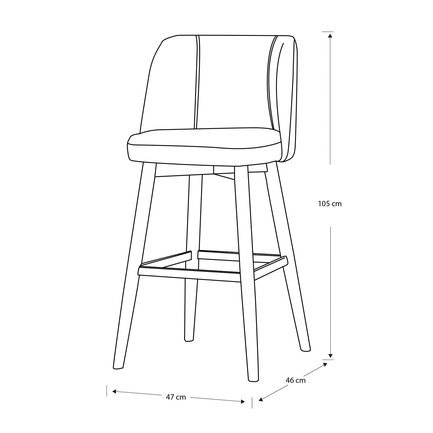 Silla Para Barra Atlanta Estocolmo Crudo, Champaña