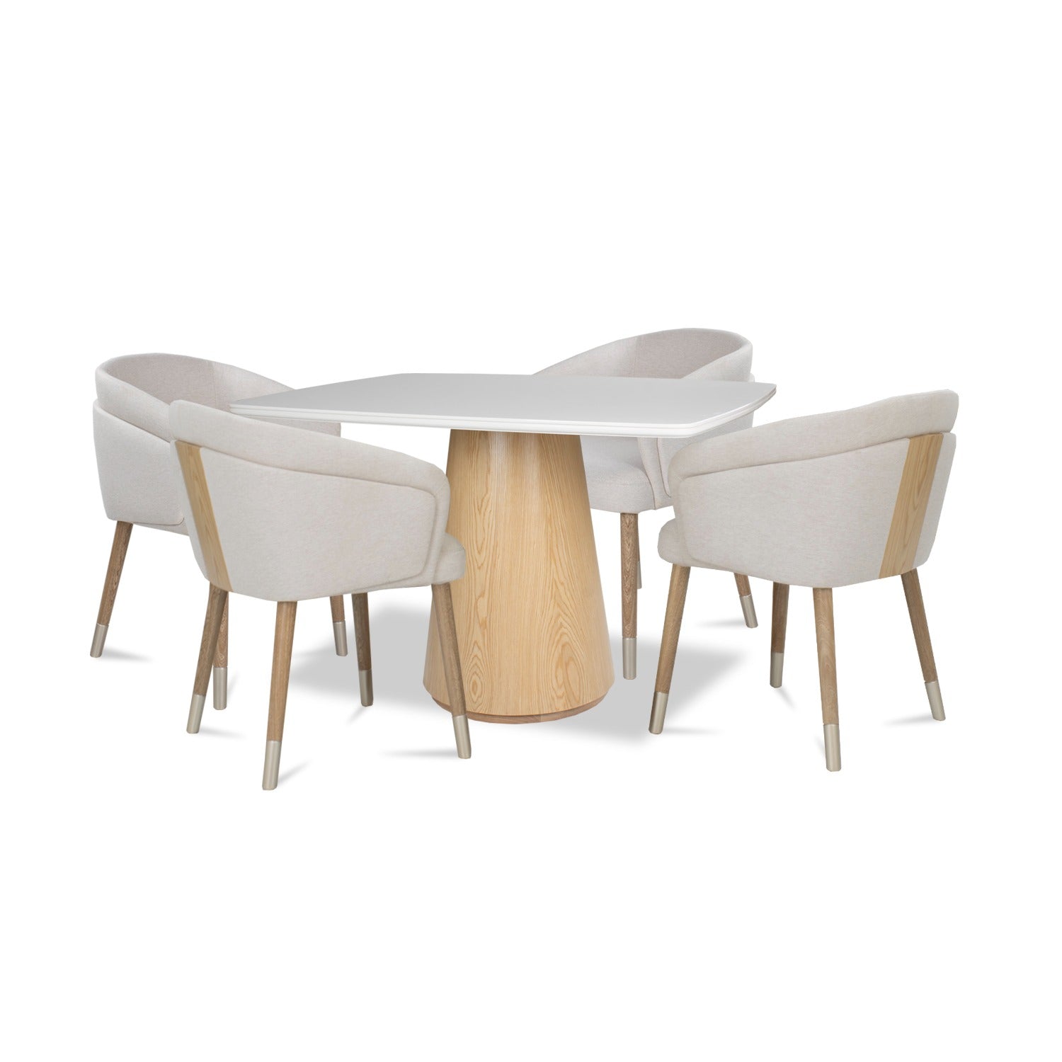 Comedor 4 Puestos Milan Lino York Home Beige, Natural