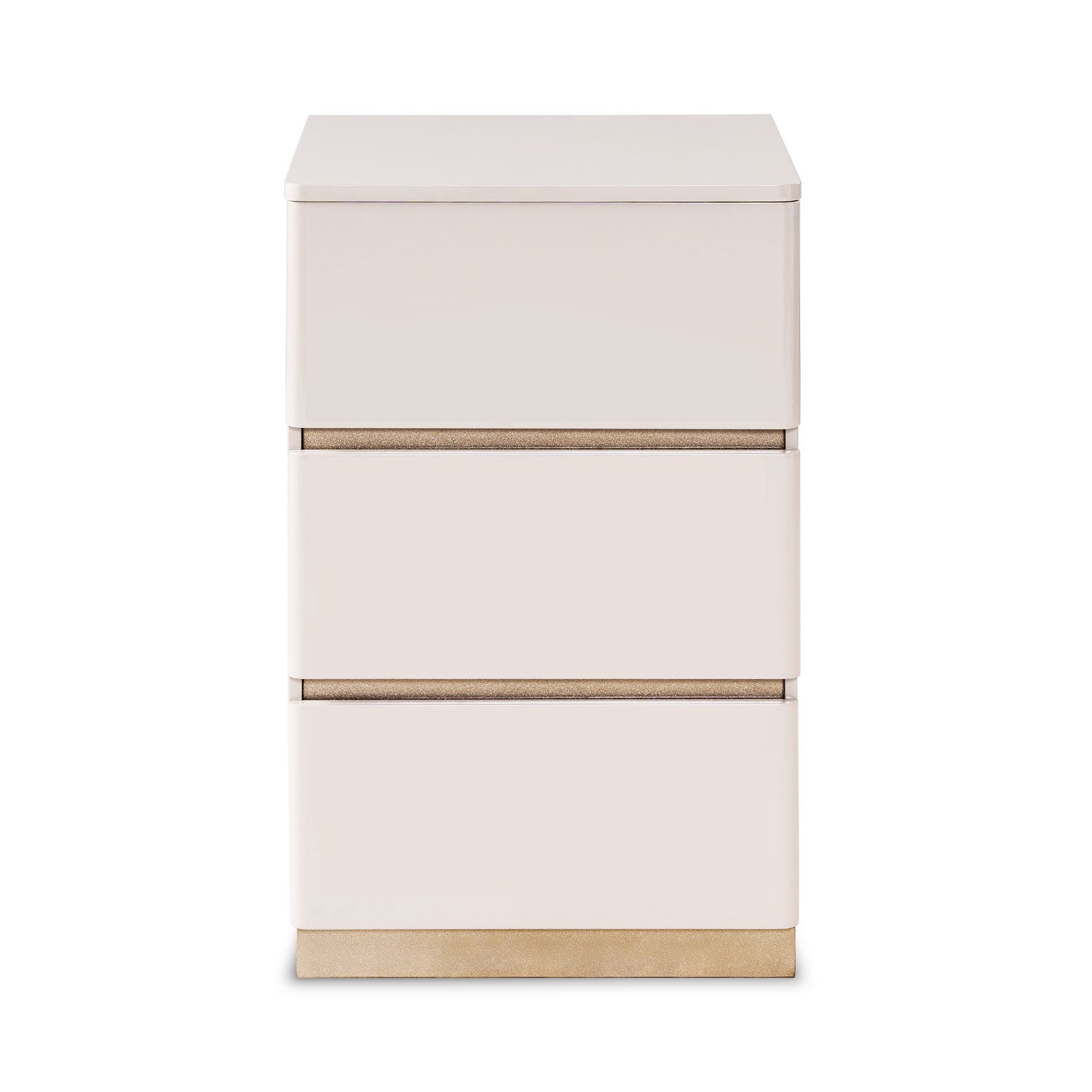 Mesa de Noche Harrison Greige, Champaña 3 Gavetas 38 cm