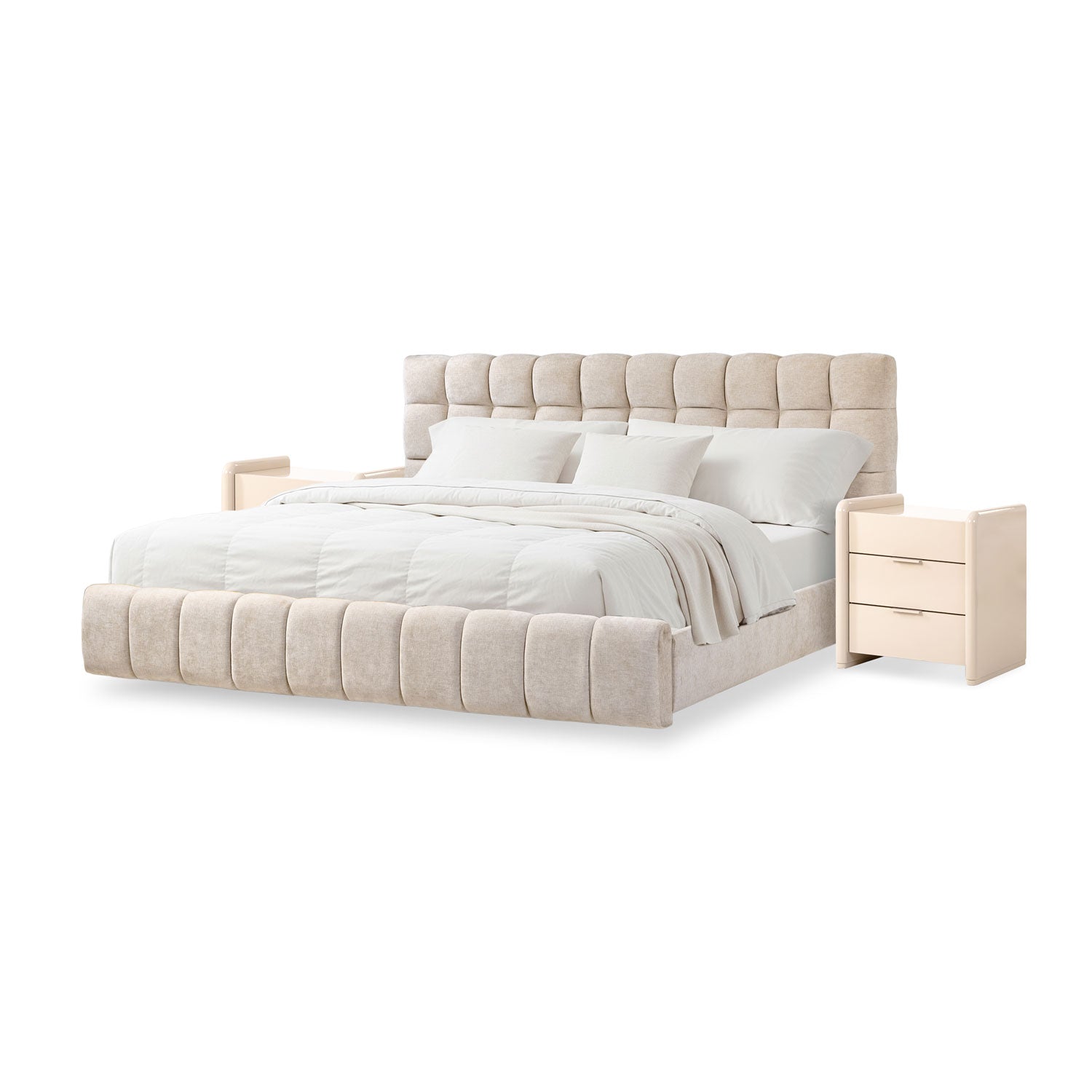 Cama Queen Oklam Microfibra Touch Almendra