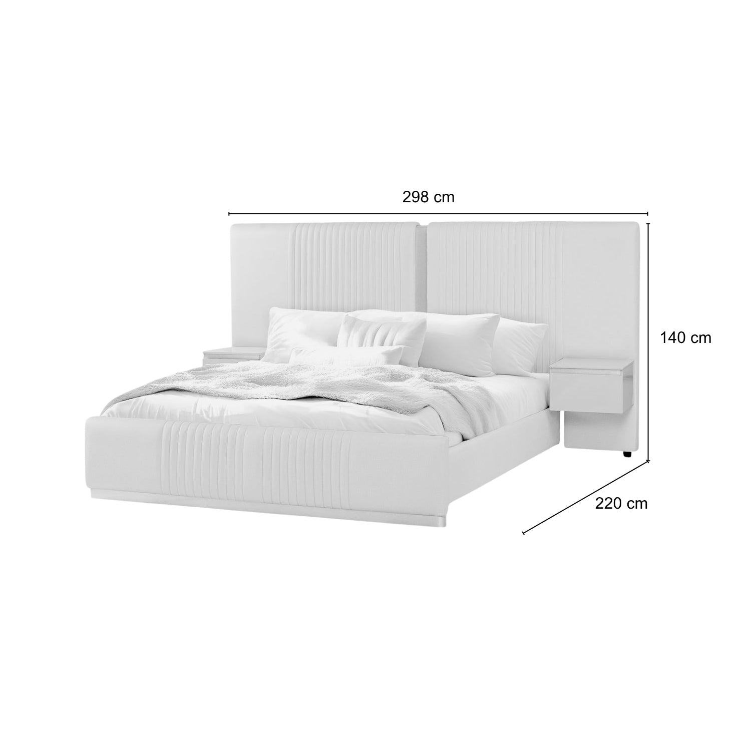 Combo Cama King Celestia Eurolino Perla, Champaña + Colchón King Infinit Pillow Top