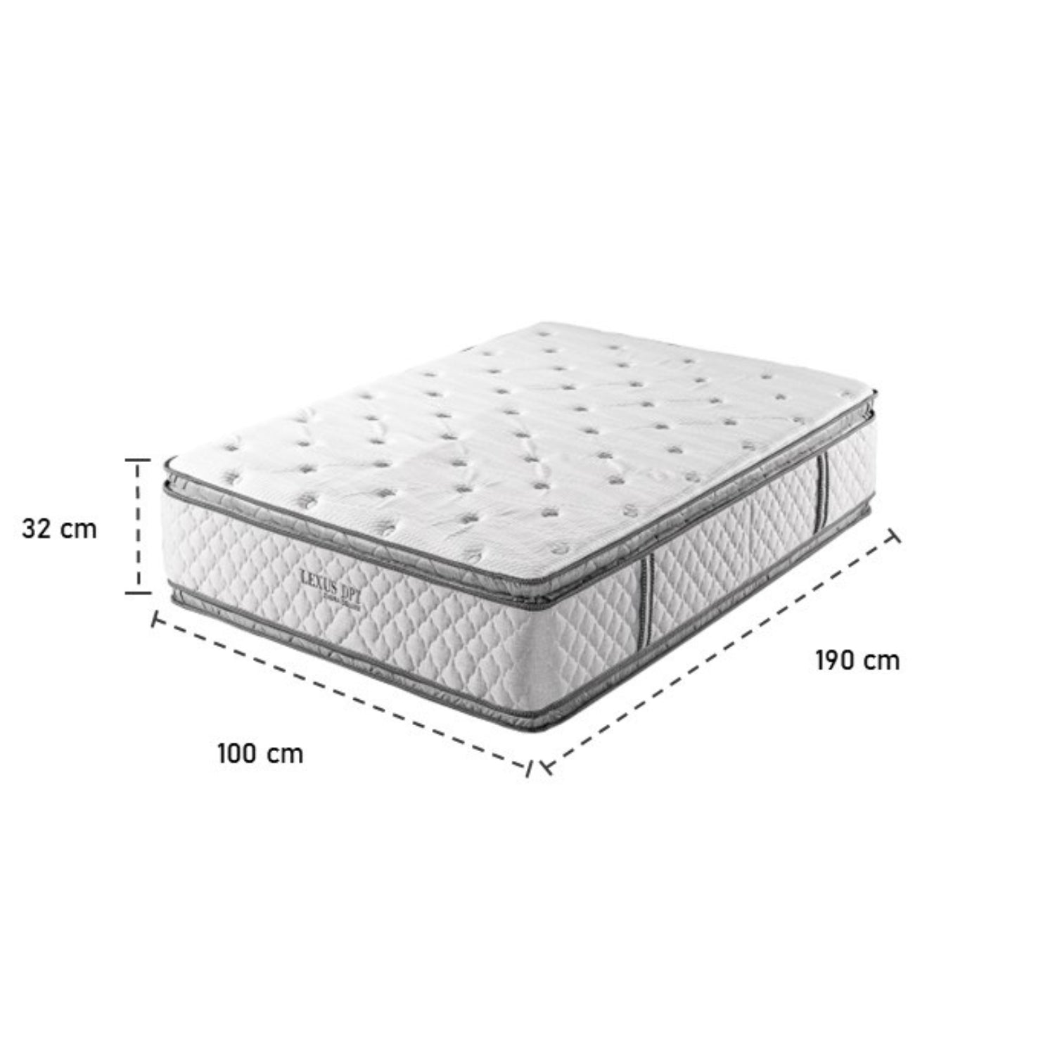 Colchón Sencillo Lexus Deluxe Doble Pillow Top