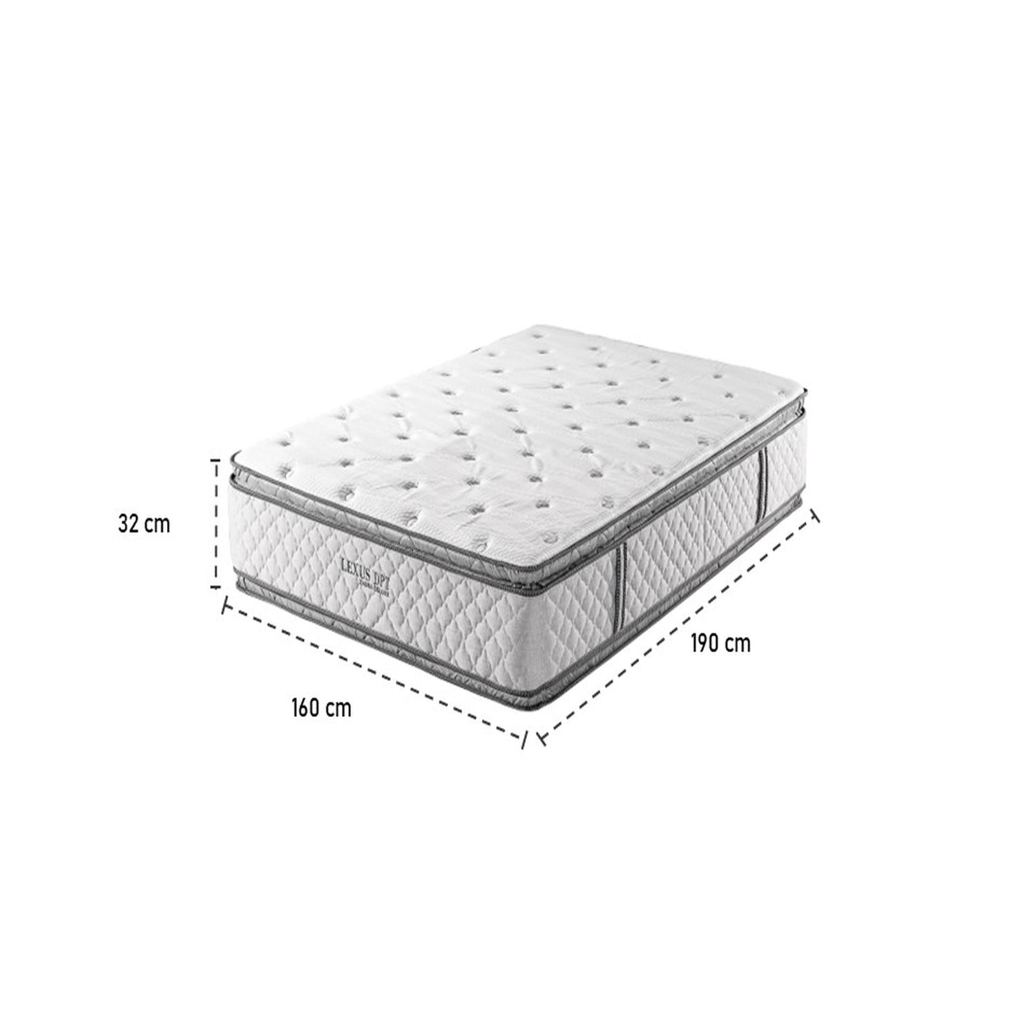 Colchón Queen Lexus Deluxe Doble Pillow Top (Garantia 15 años)