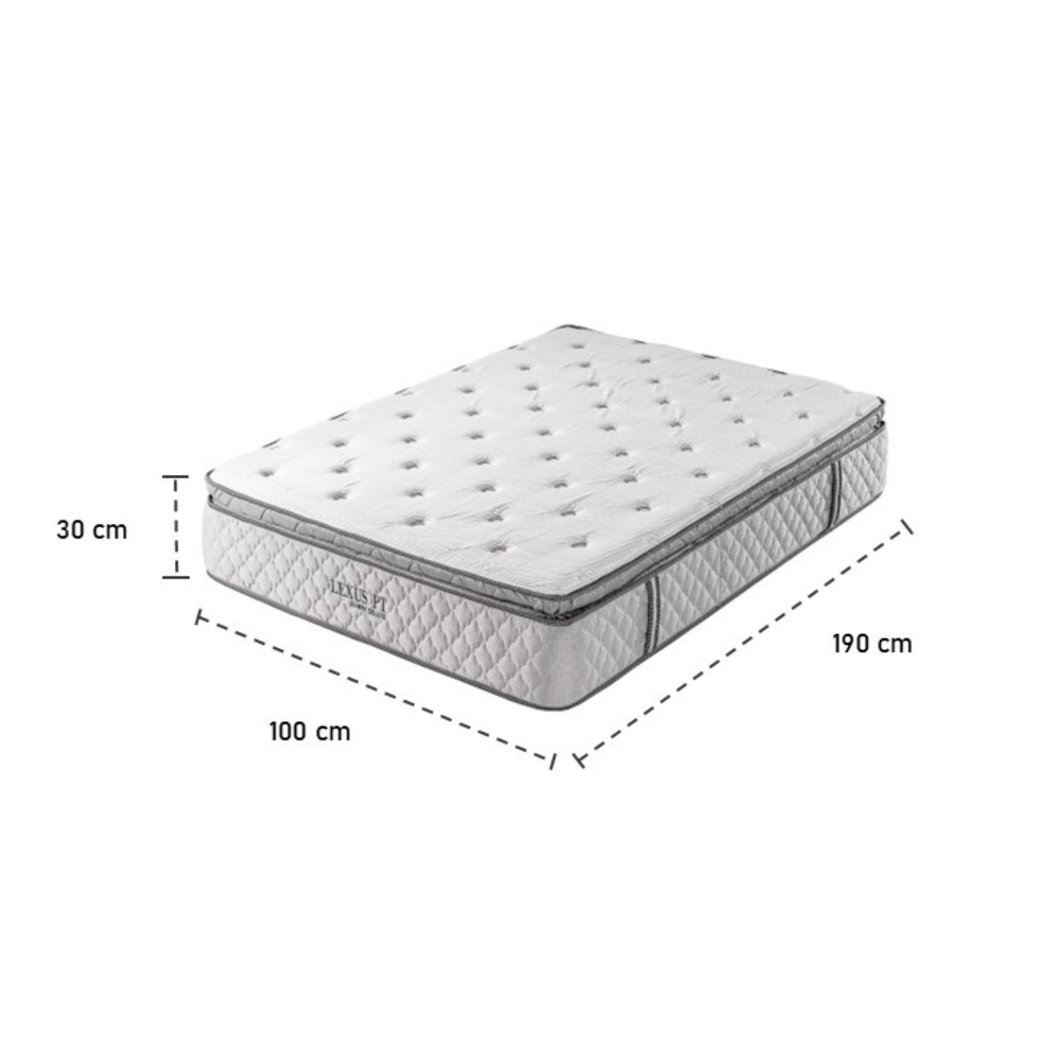 Colchón Sencillo Lexus Deluxe Pillow Top (Garantia 15 años)