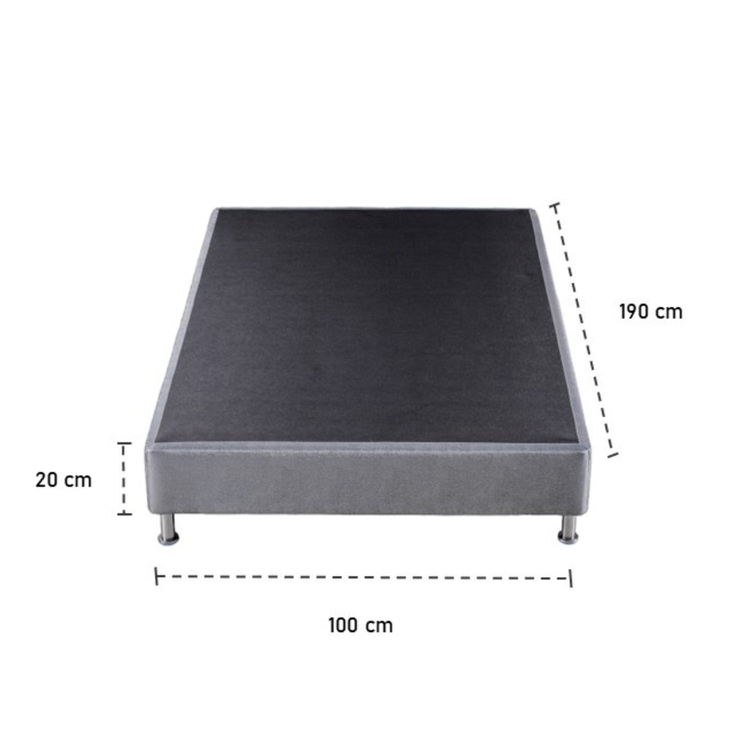 Base Cama Sencillo Lexus Deluxe Gris