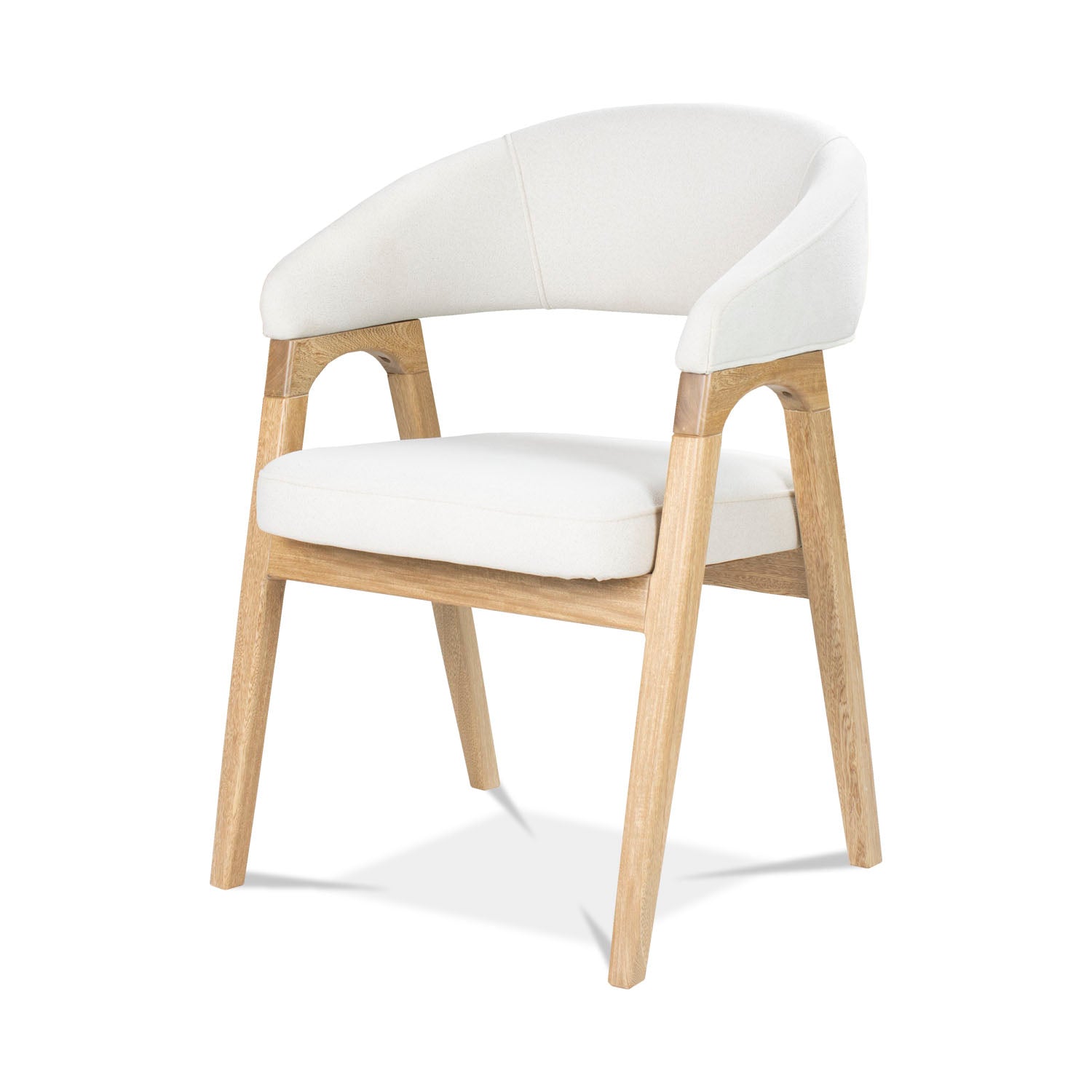 Comedor 4 Puestos Vicka Chenille Serena Crema, Natural