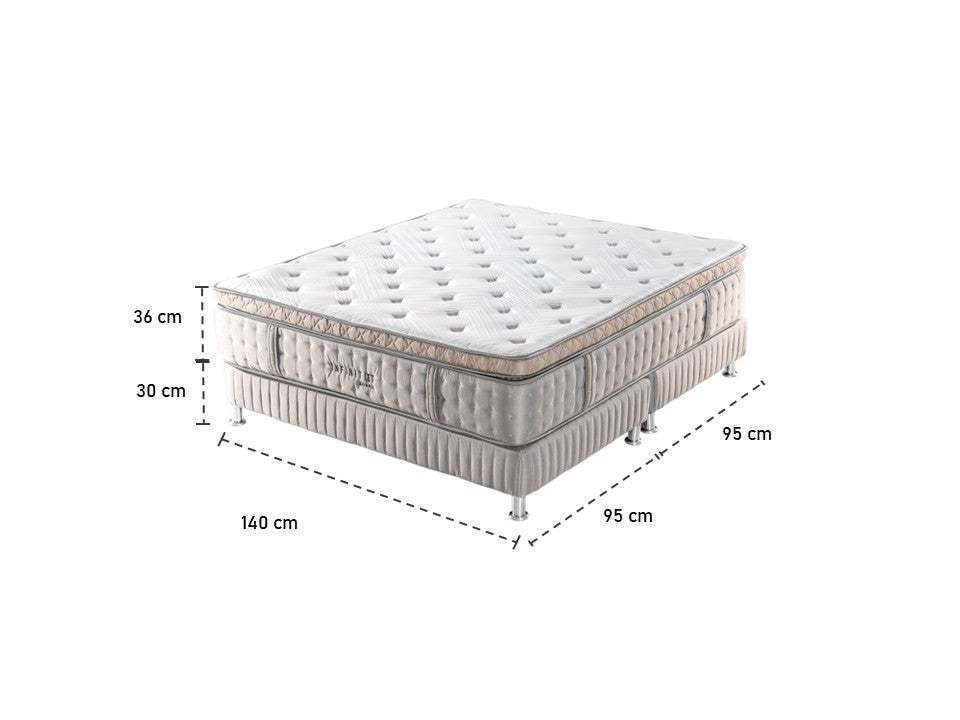 Colchón Doble Infinit Euro Top 140x190 + Somier Energy Gris Par