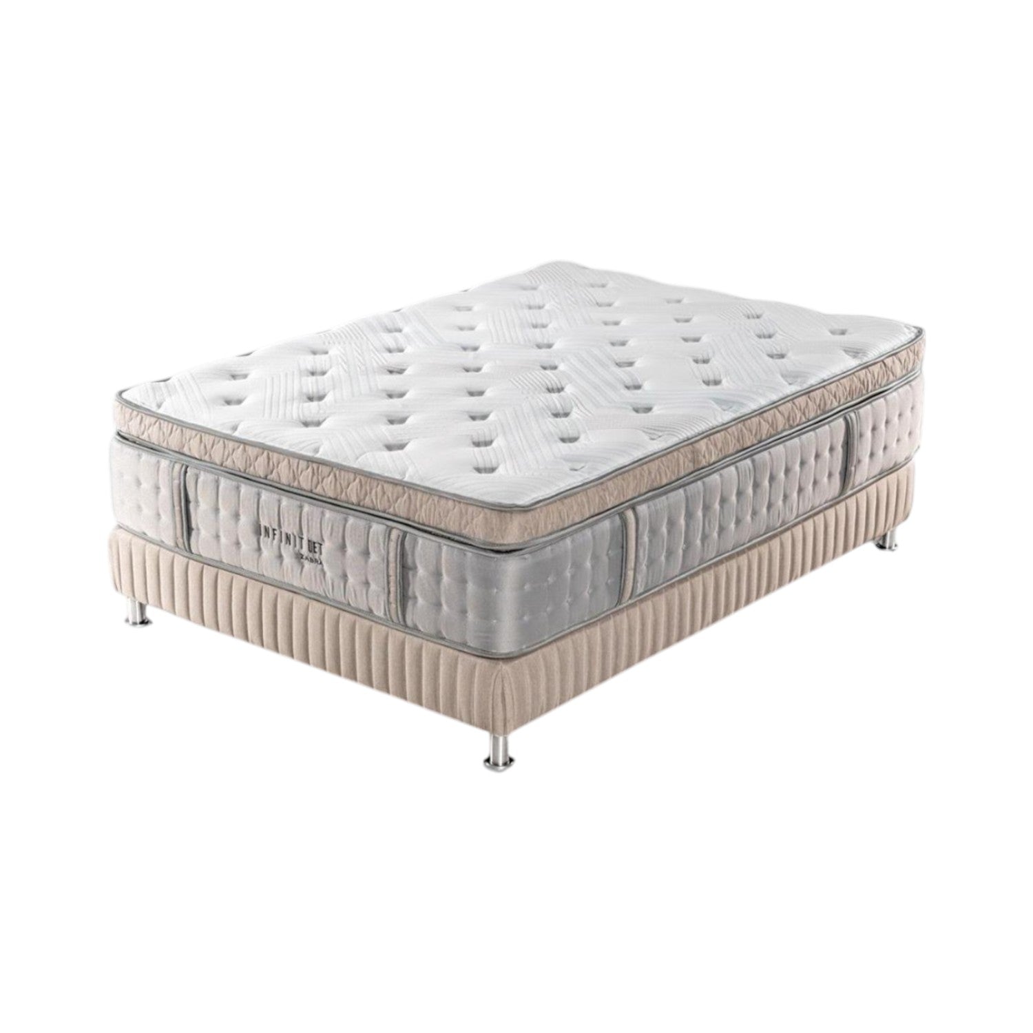 Combo Colchón Doble Infinit Euro Top 140x190 + Somier Energy Beige