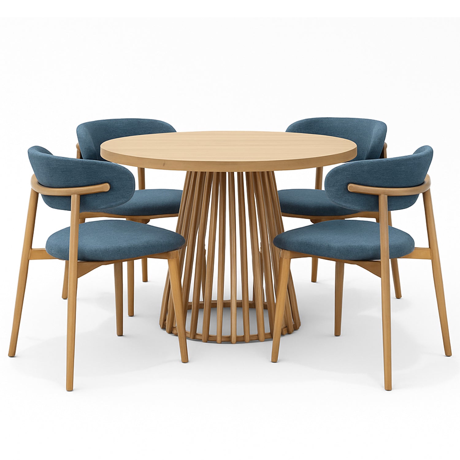 Comedor 4 Puestos Palermo Azul, Natural