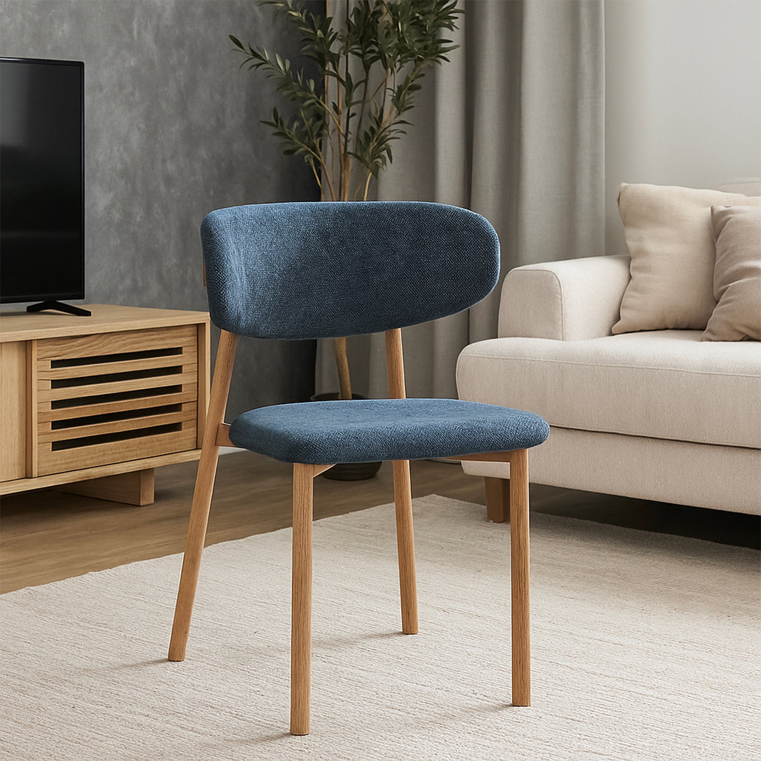 Comedor 4 Puestos Palermo Azul, Natural