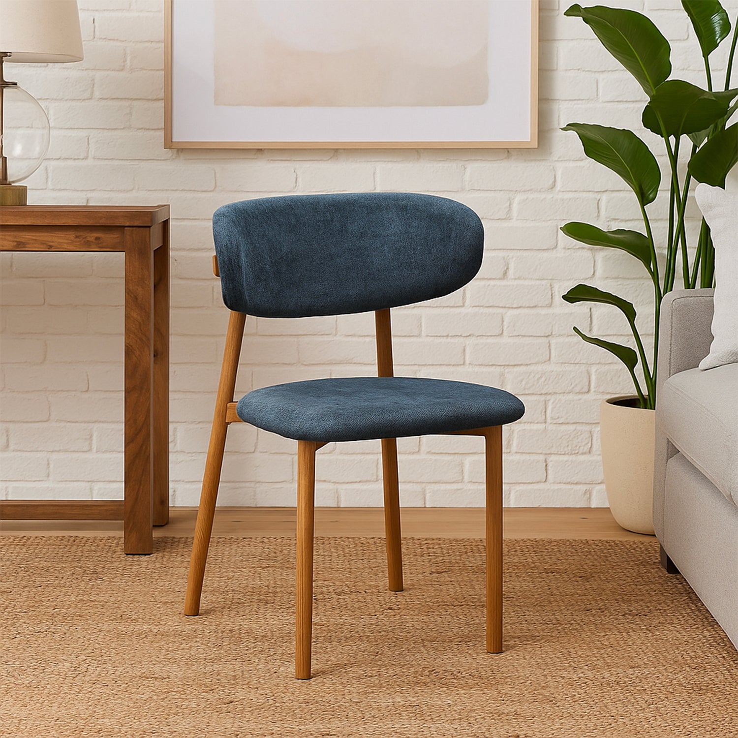 Comedor 4 Puestos Palermo Azul, Natural