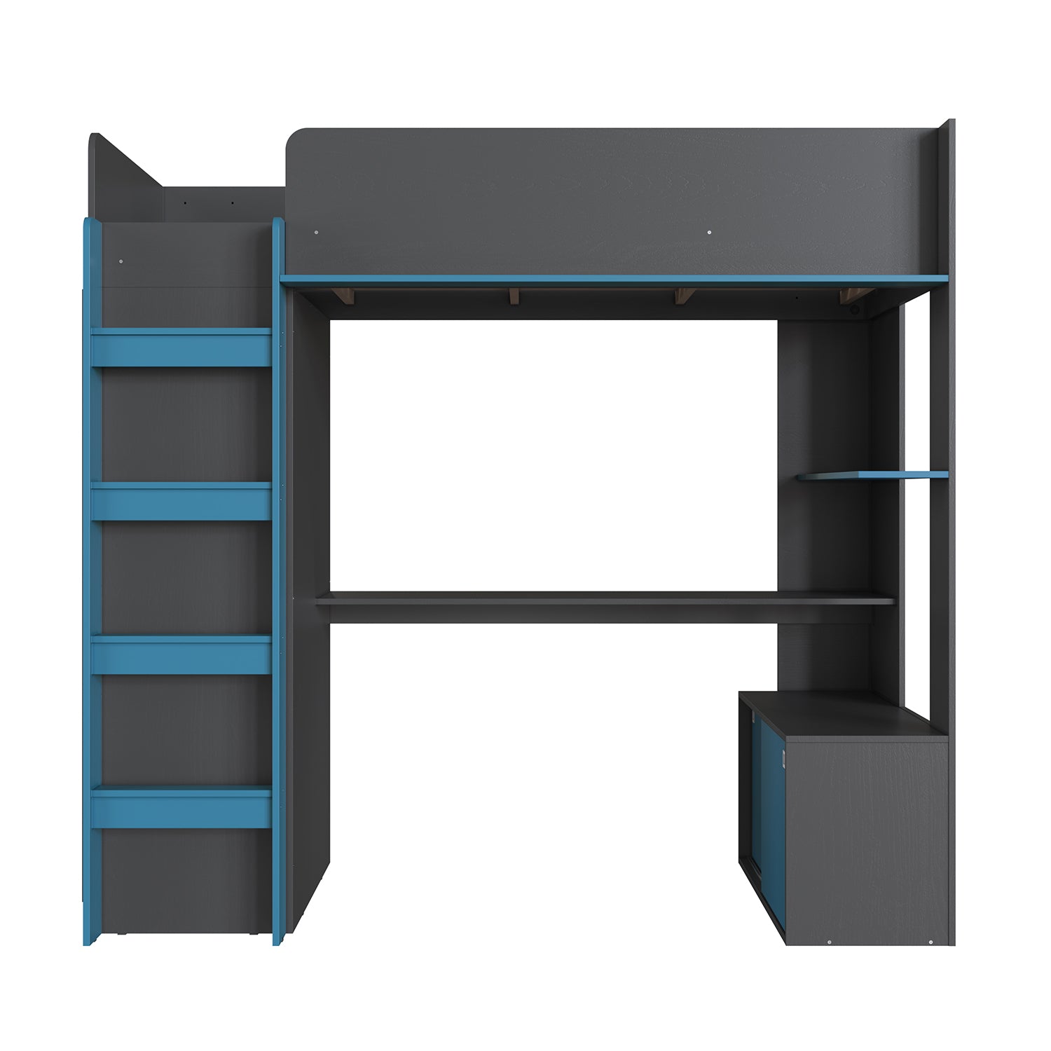 Cama Multifuncional 0.90 Axel Gris, Azul