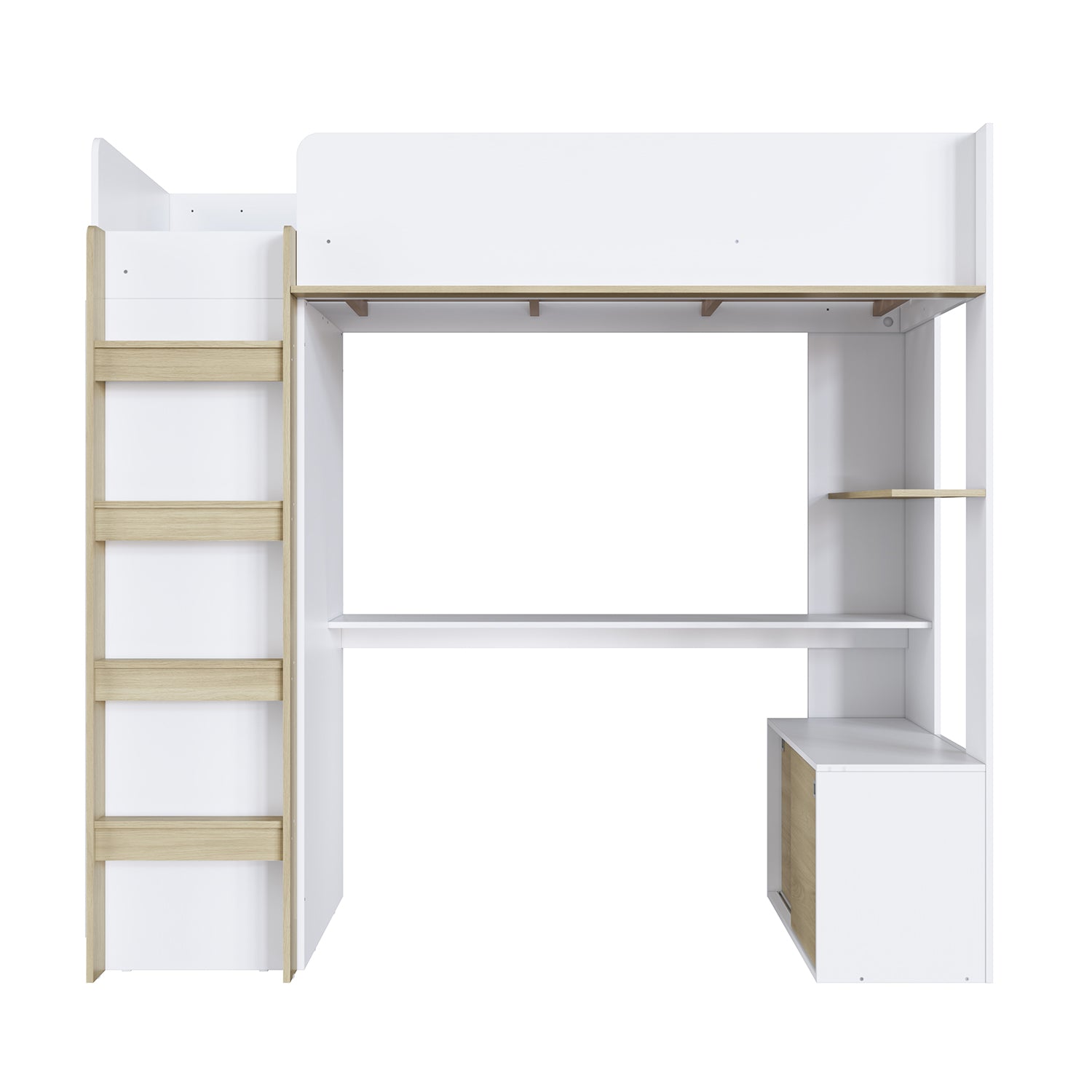 Cama Multifuncional 0.90 Axel Blanco, Natural