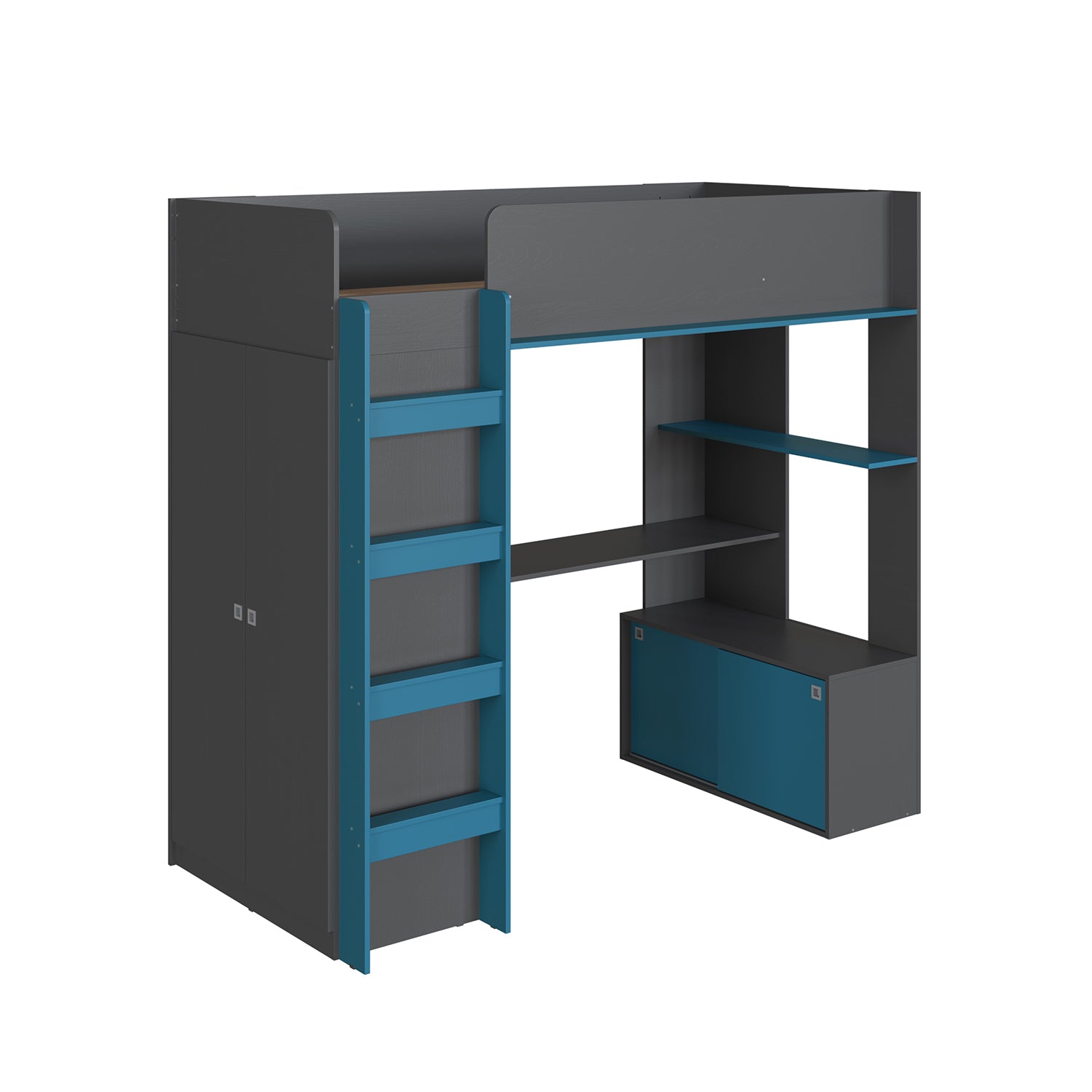 Cama Multifuncional 0.90 Axel Gris, Azul
