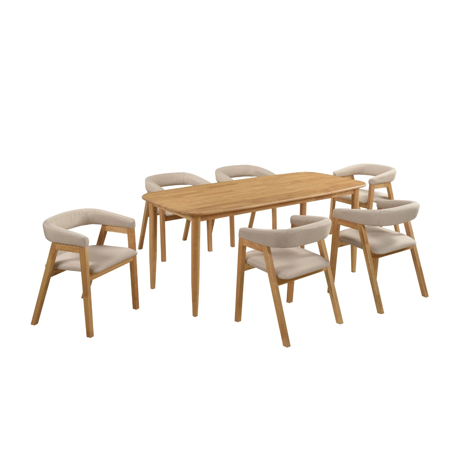 Comedor 6 Puestos Toronto Natural, Beige