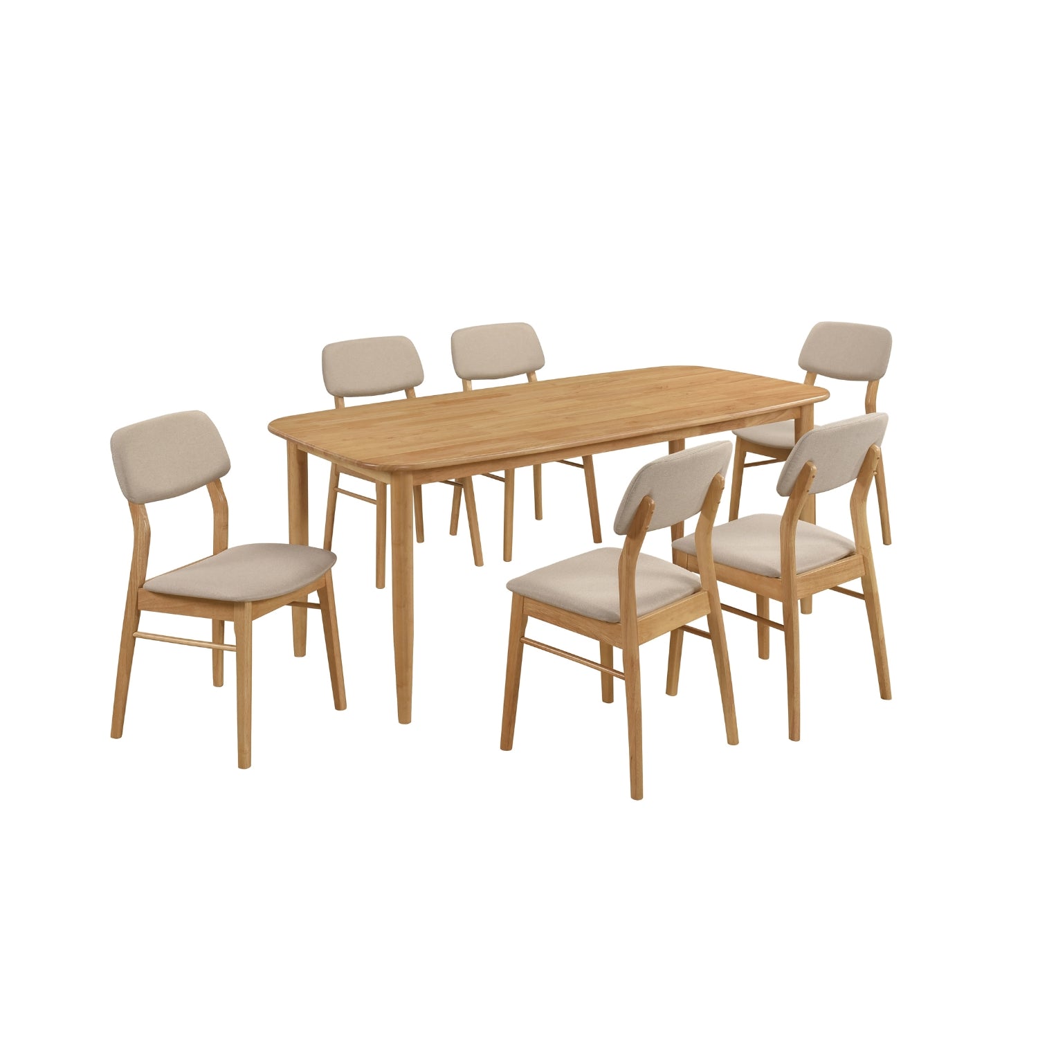 Comedor 6 Puestos Gales Natural, Beige