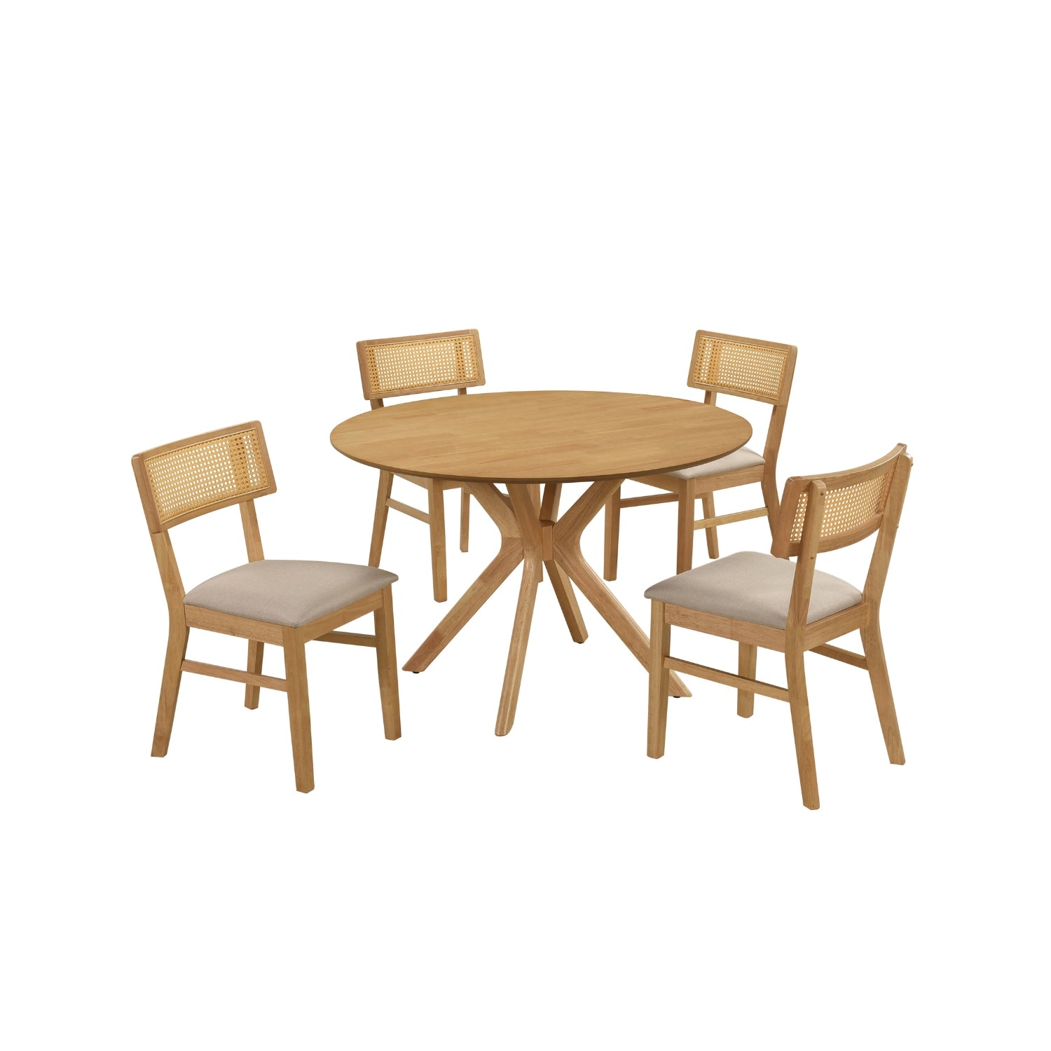 Comedor 4 Puestos Domus Natural, Beige