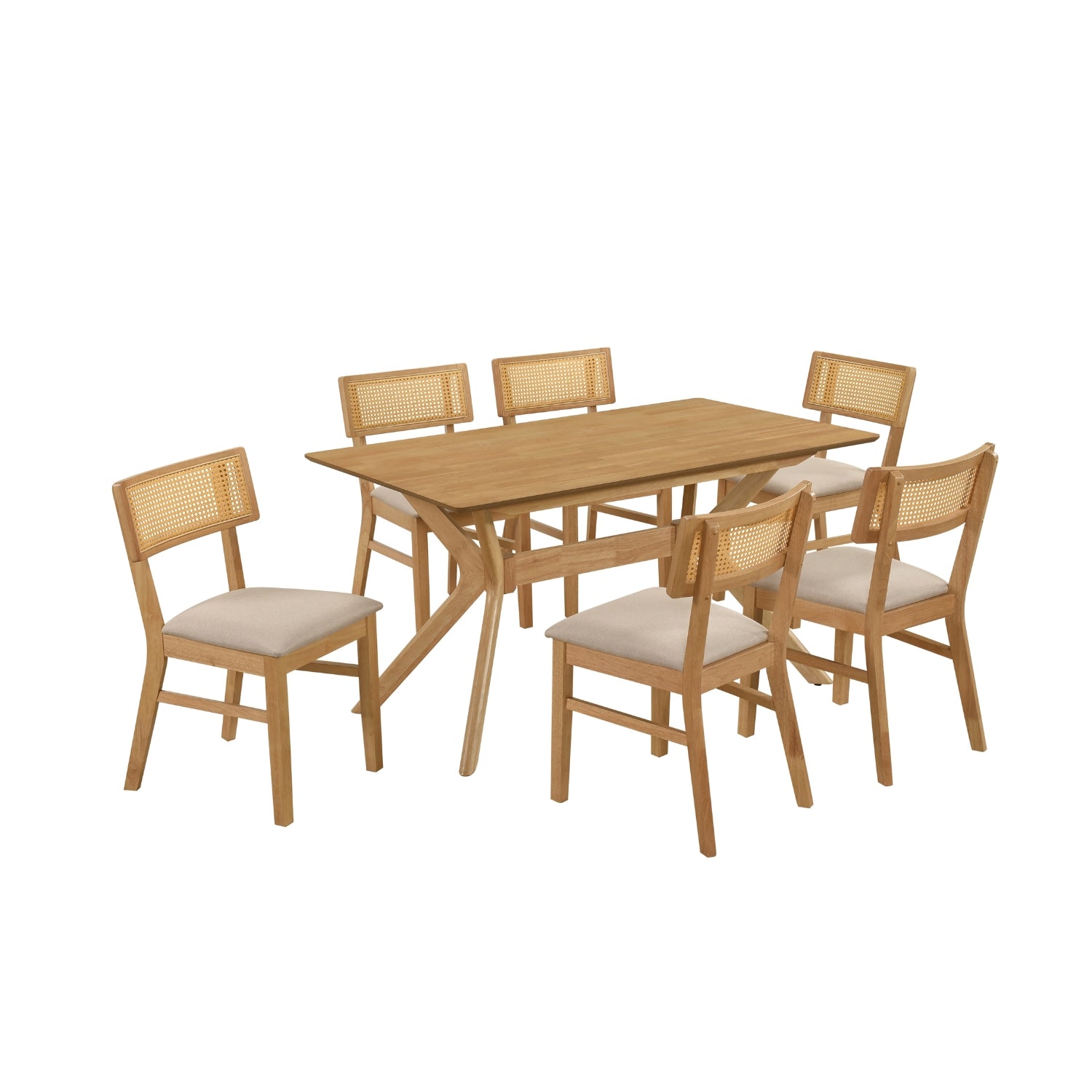 Comedor 6 Puestos Domus Natural, Beige