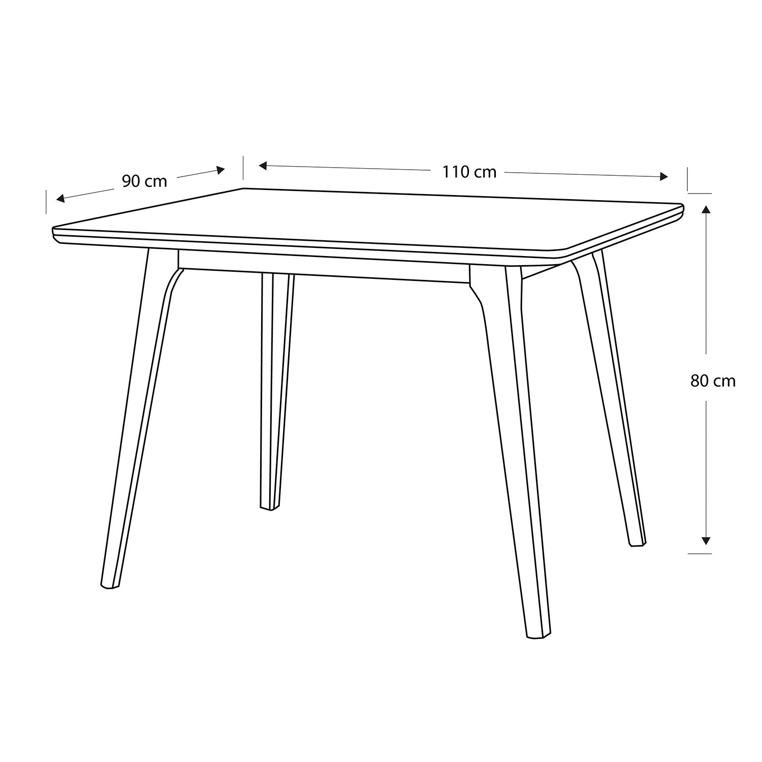 Mesa Comedor 4 Puestos Dalton  Natural Oscuro