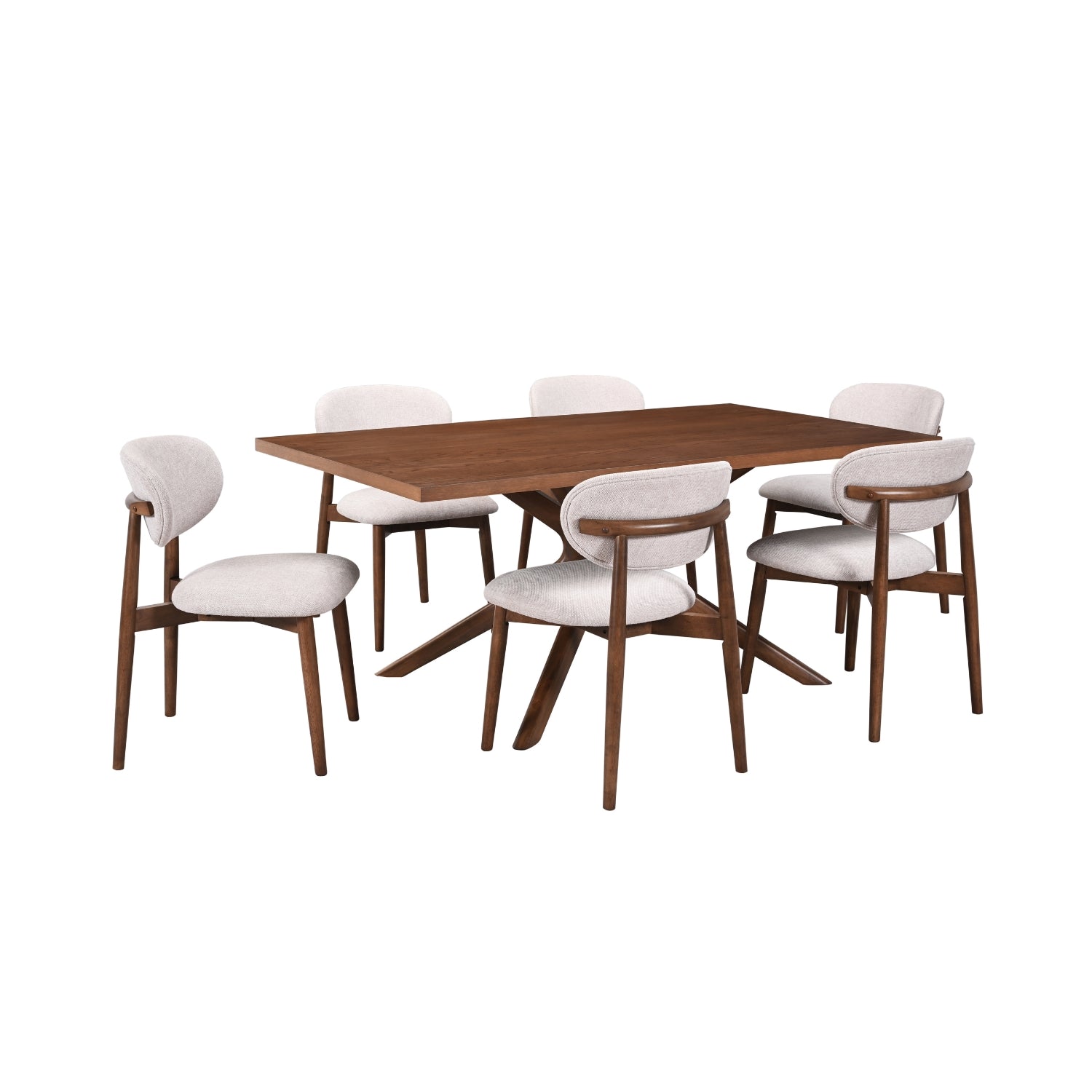 Comedor 6 Puestos Damasco Natural, Crudo