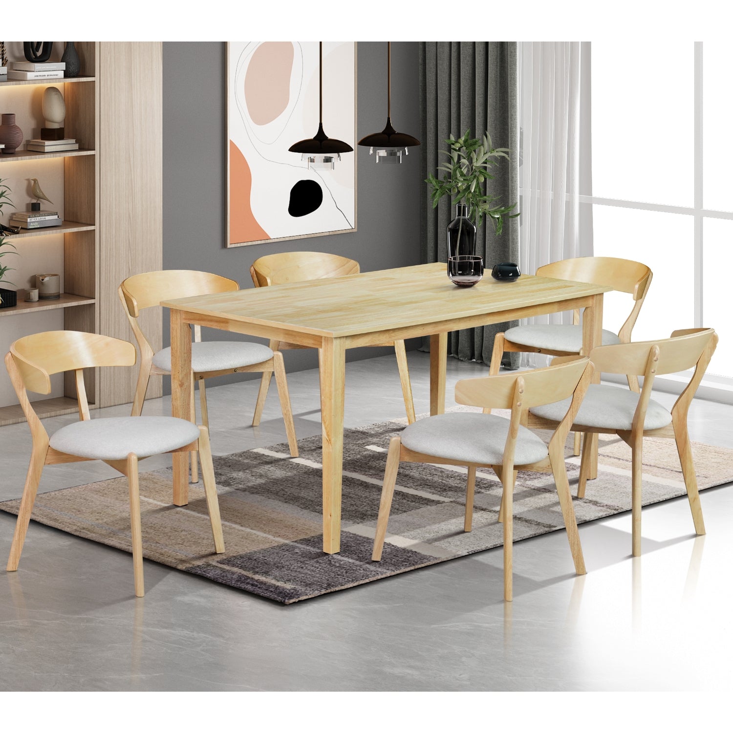 Comedor 6 Puestos Zurich Natural, Beige