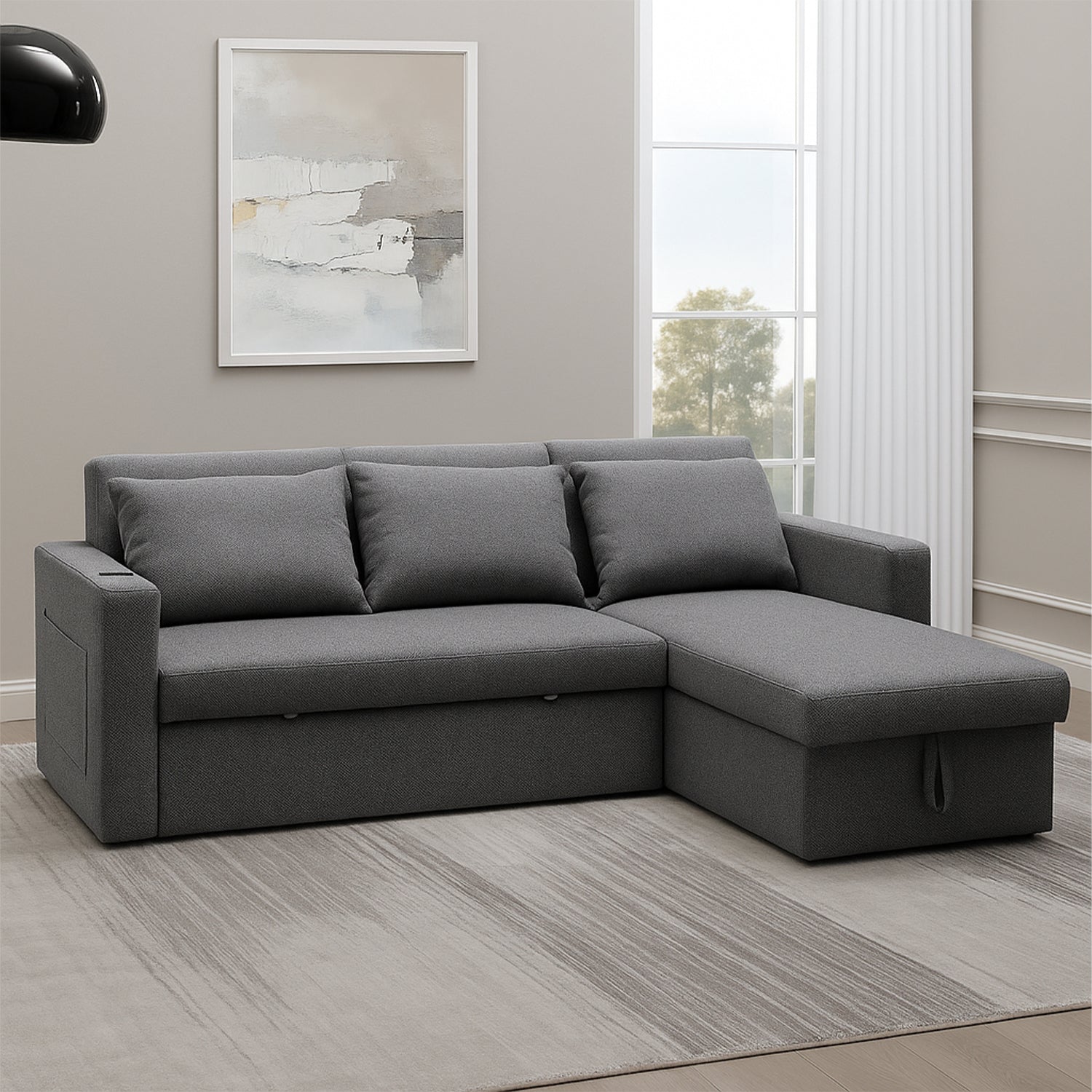 Sala Cama Zoe Lino Plomo