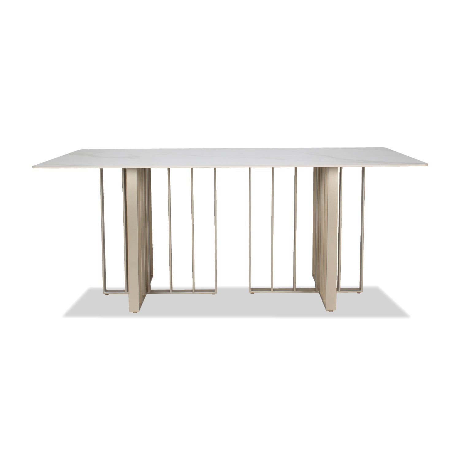 Base Comedor 6 Puestos Bochelli Champaña Base Para Vidrio