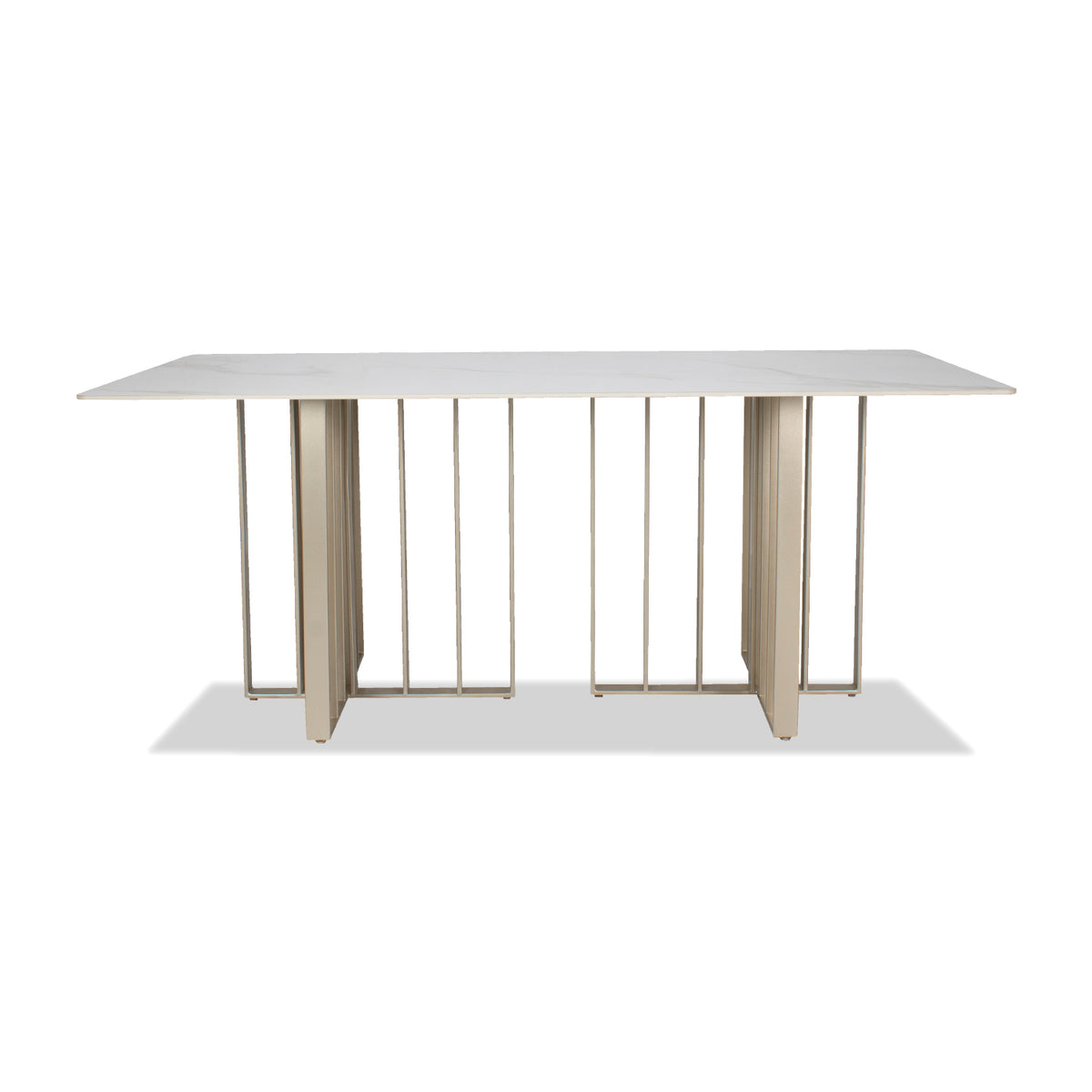 Base Comedor 6 Puestos Bochelli Champaña Base Para Vidrio