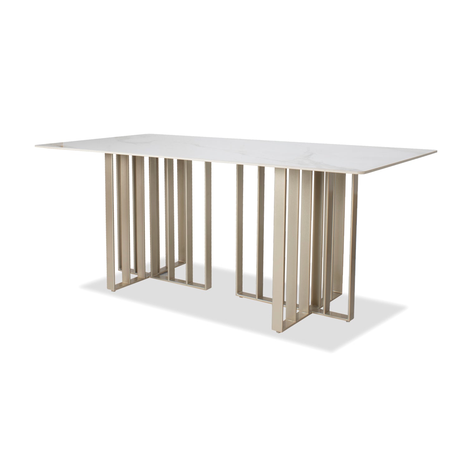 Base Comedor 6 Puestos Bochelli Champaña Base Para Vidrio