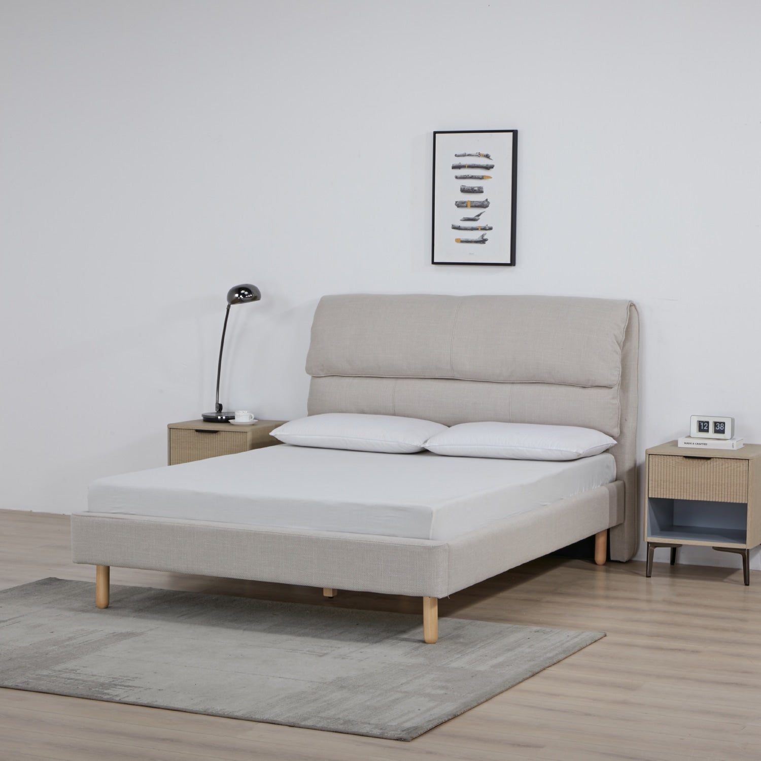 Cama Doble Cameron Crudo