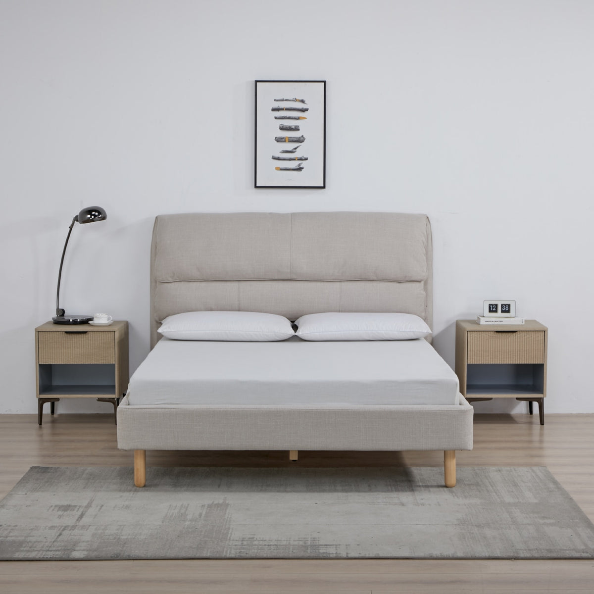 Cama Doble Cameron Crudo