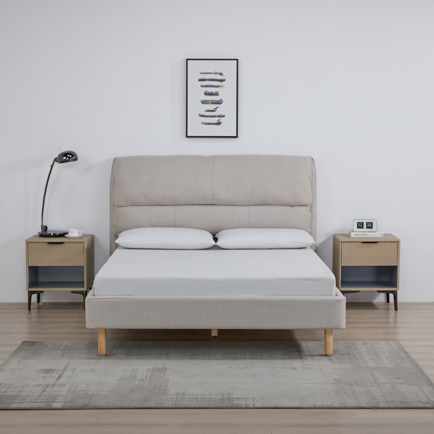 Cama Doble Cameron Crudo