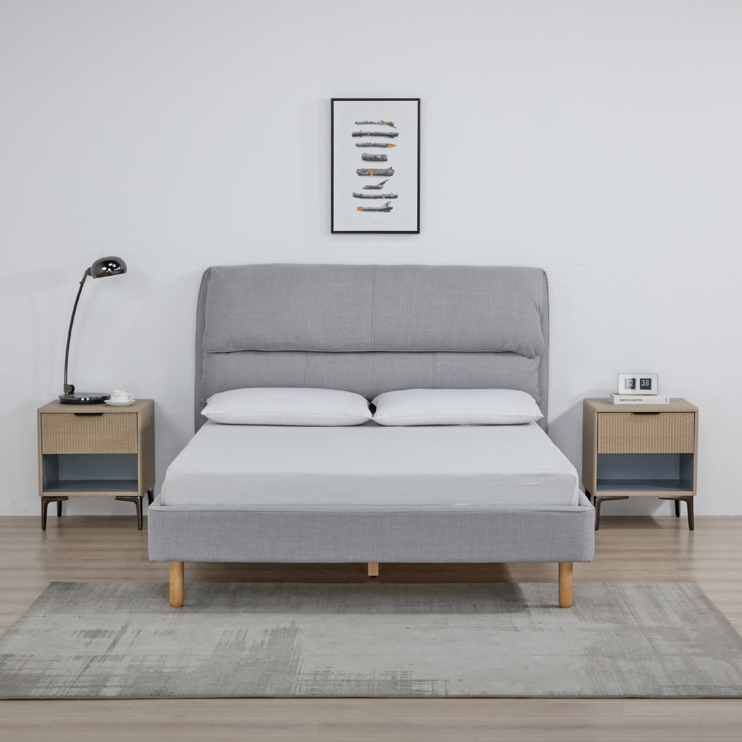 Cama Doble Cameron Beige