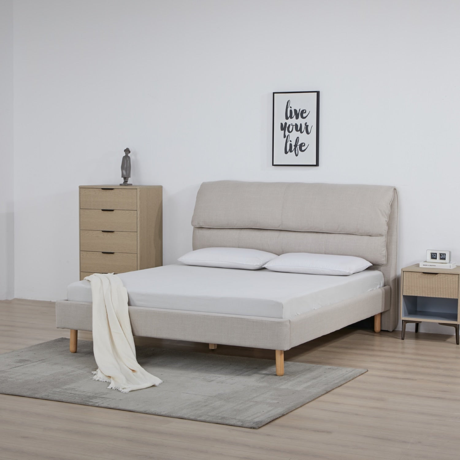 Cama Queen Cameron Crudo