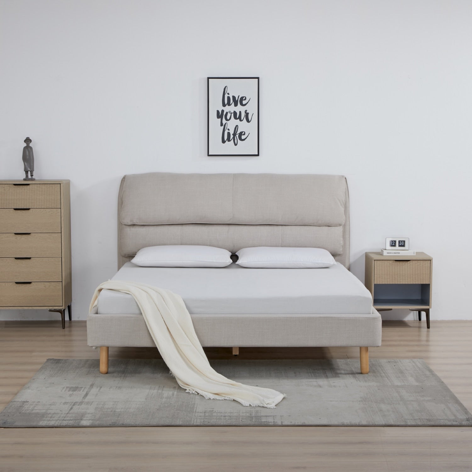 Cama Queen Cameron Crudo