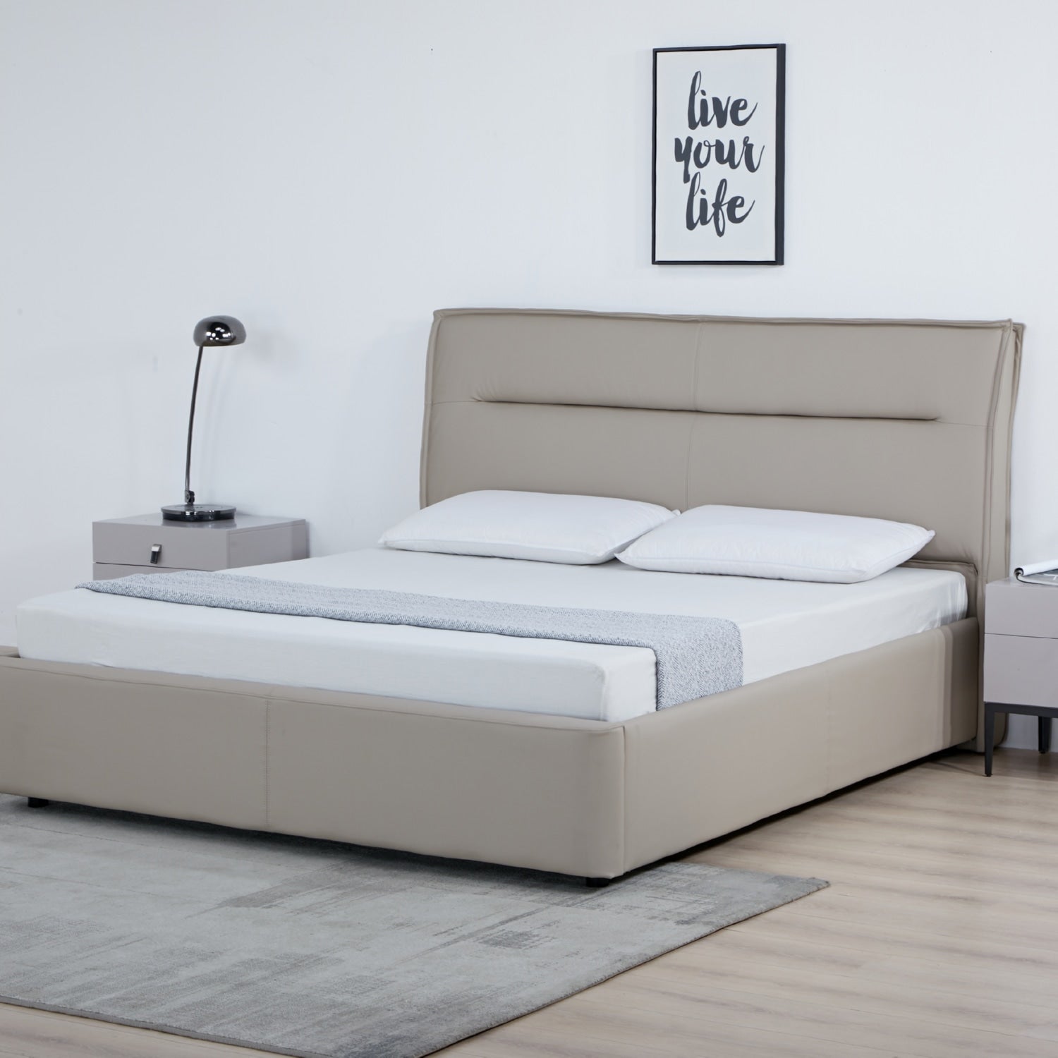 Cama King Luka Beige