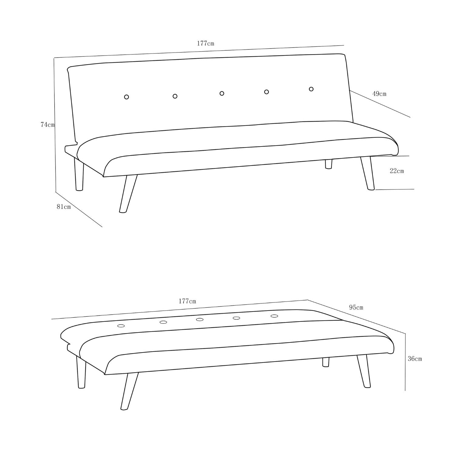 Sofá Cama Gabi Microfribra Plomo