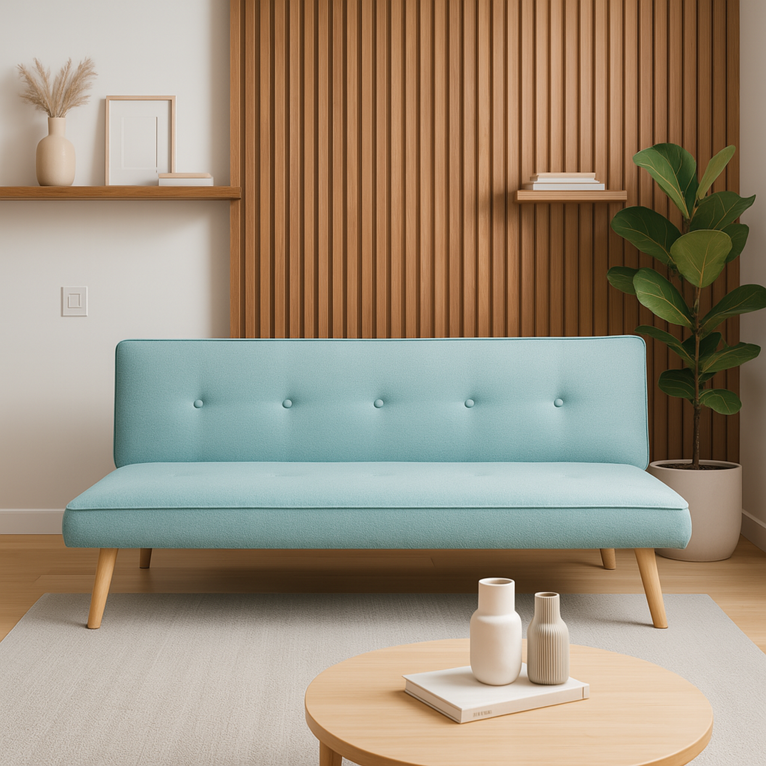 Sofá Cama Gabi Microfribra Turquesa