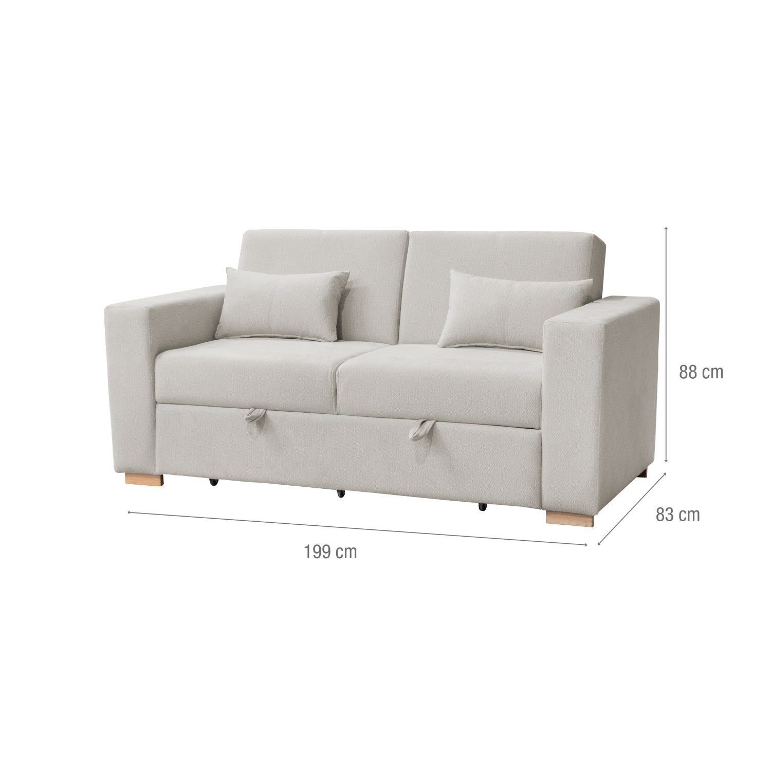 Sofá Cama Viena Eurolino Marbella Marfil, Natural 160
